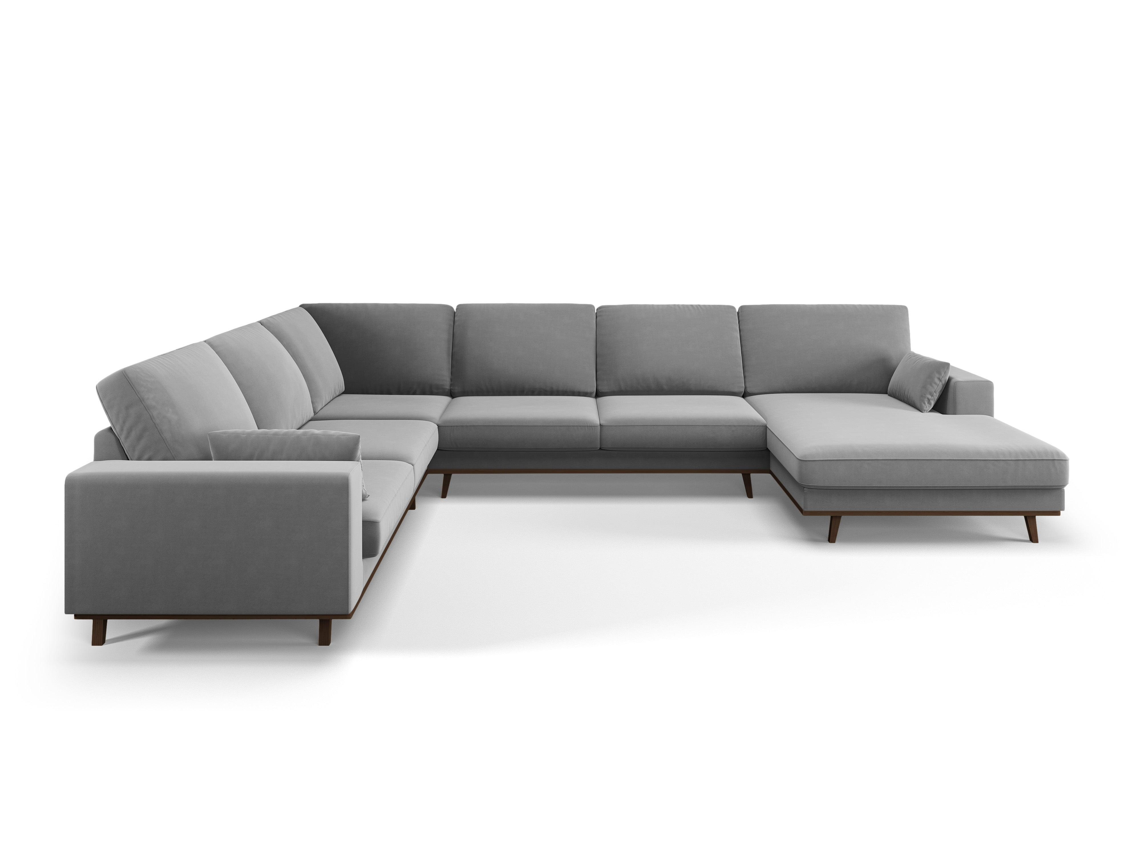 Narożnik lewostronny aksamitny panoramiczny HEBE szary Mazzini Sofas Eye on Design