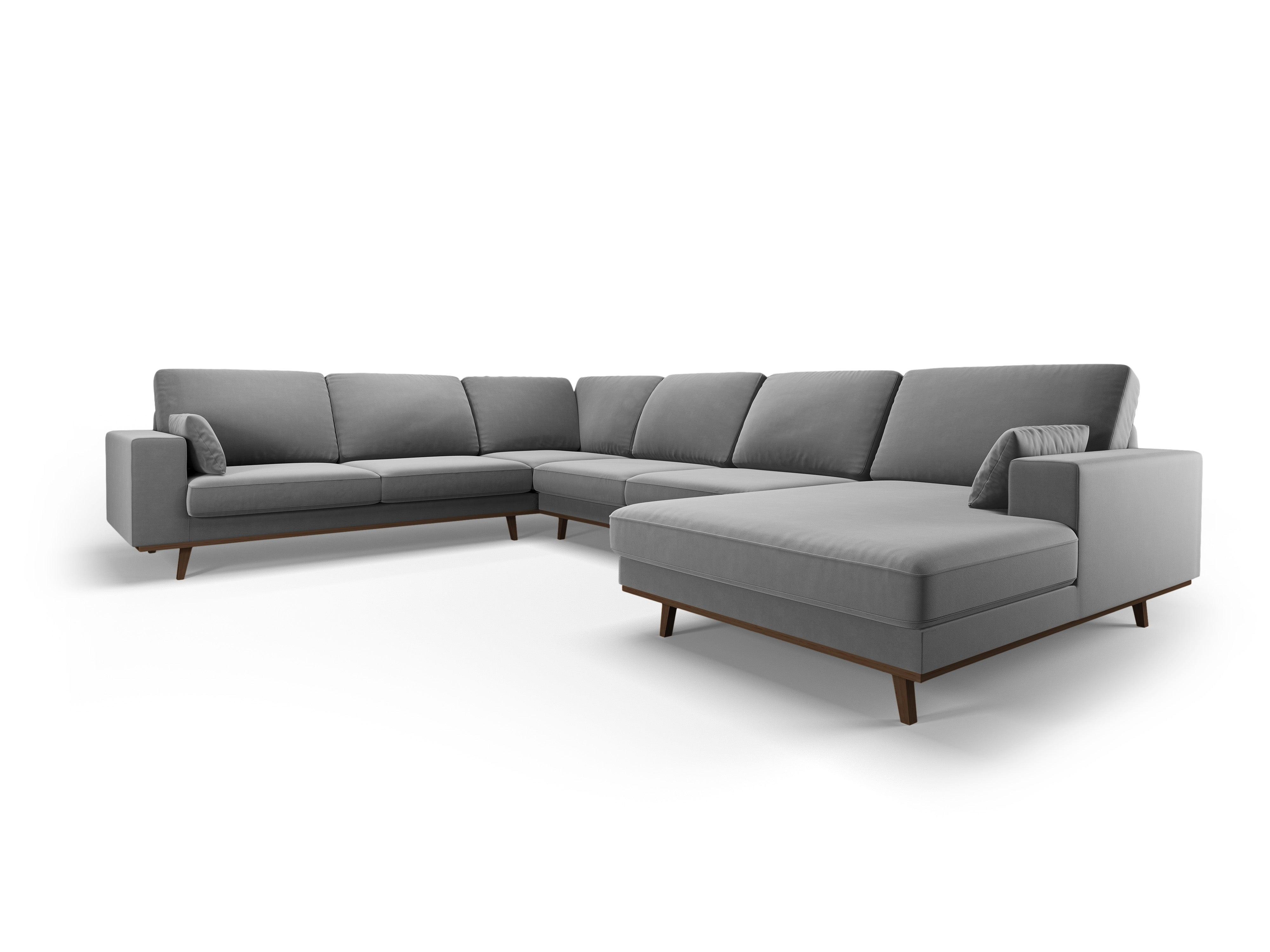 Narożnik lewostronny aksamitny panoramiczny HEBE szary Mazzini Sofas Eye on Design