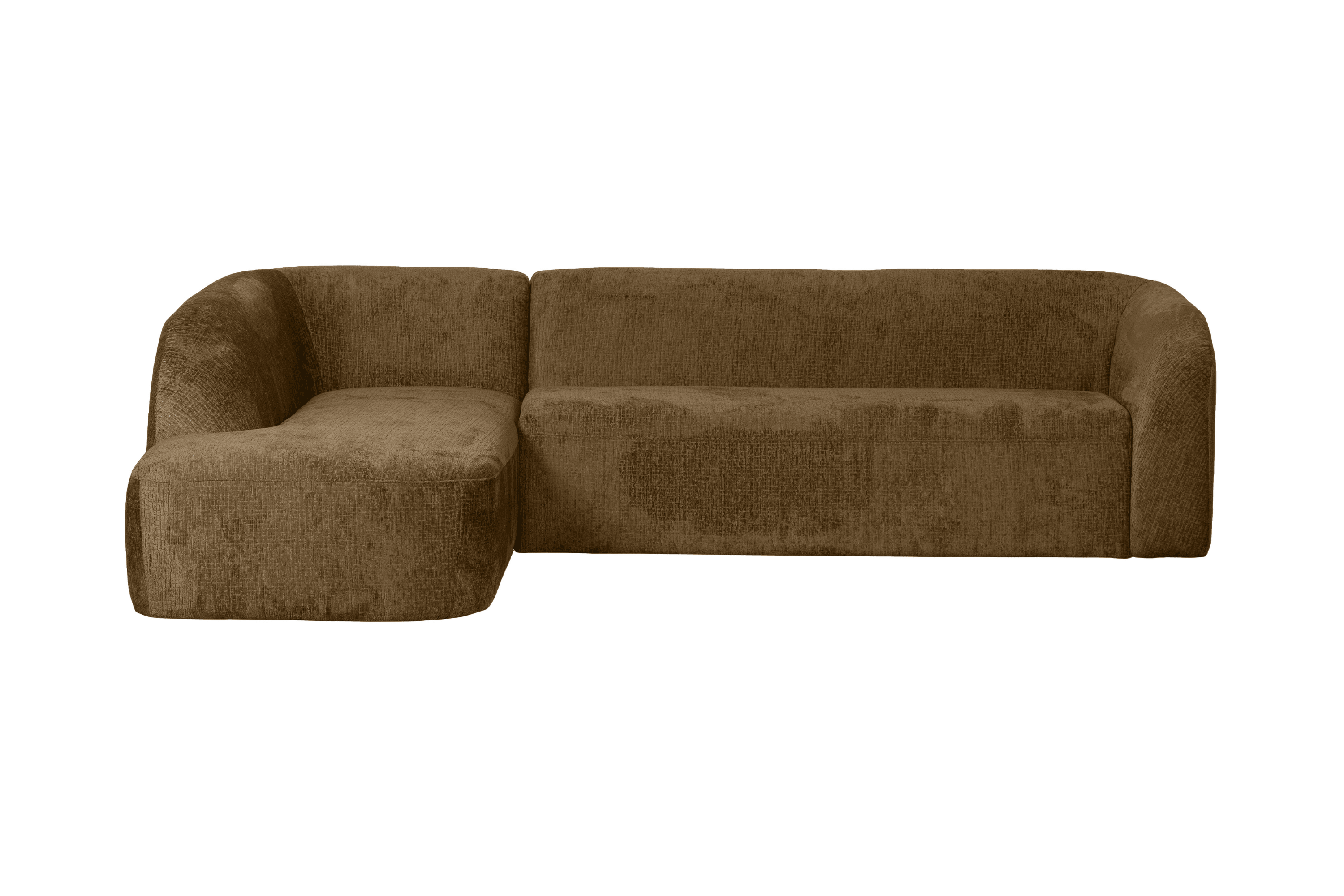 Narożnik lewostronny aksamitny SLOPING brązowy Be Pure Eye on Design