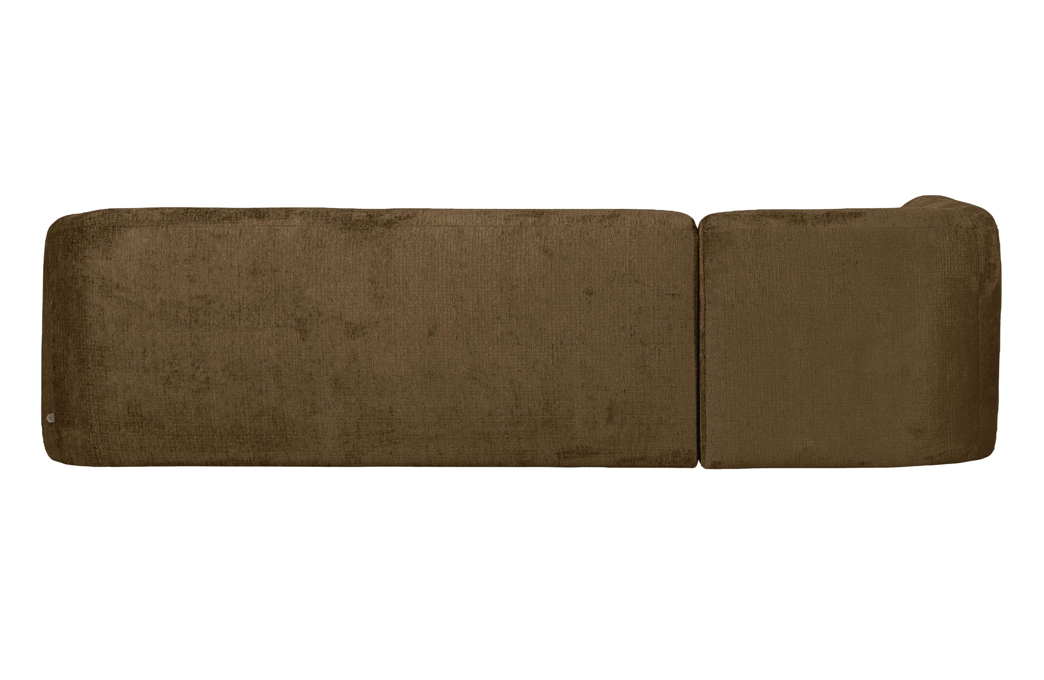 Narożnik lewostronny aksamitny SLOPING brązowy Be Pure Eye on Design