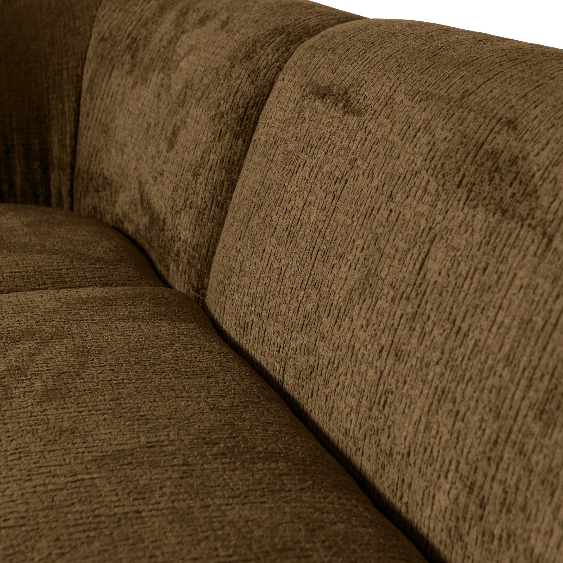 Narożnik lewostronny aksamitny SLOPING brązowy Be Pure Eye on Design