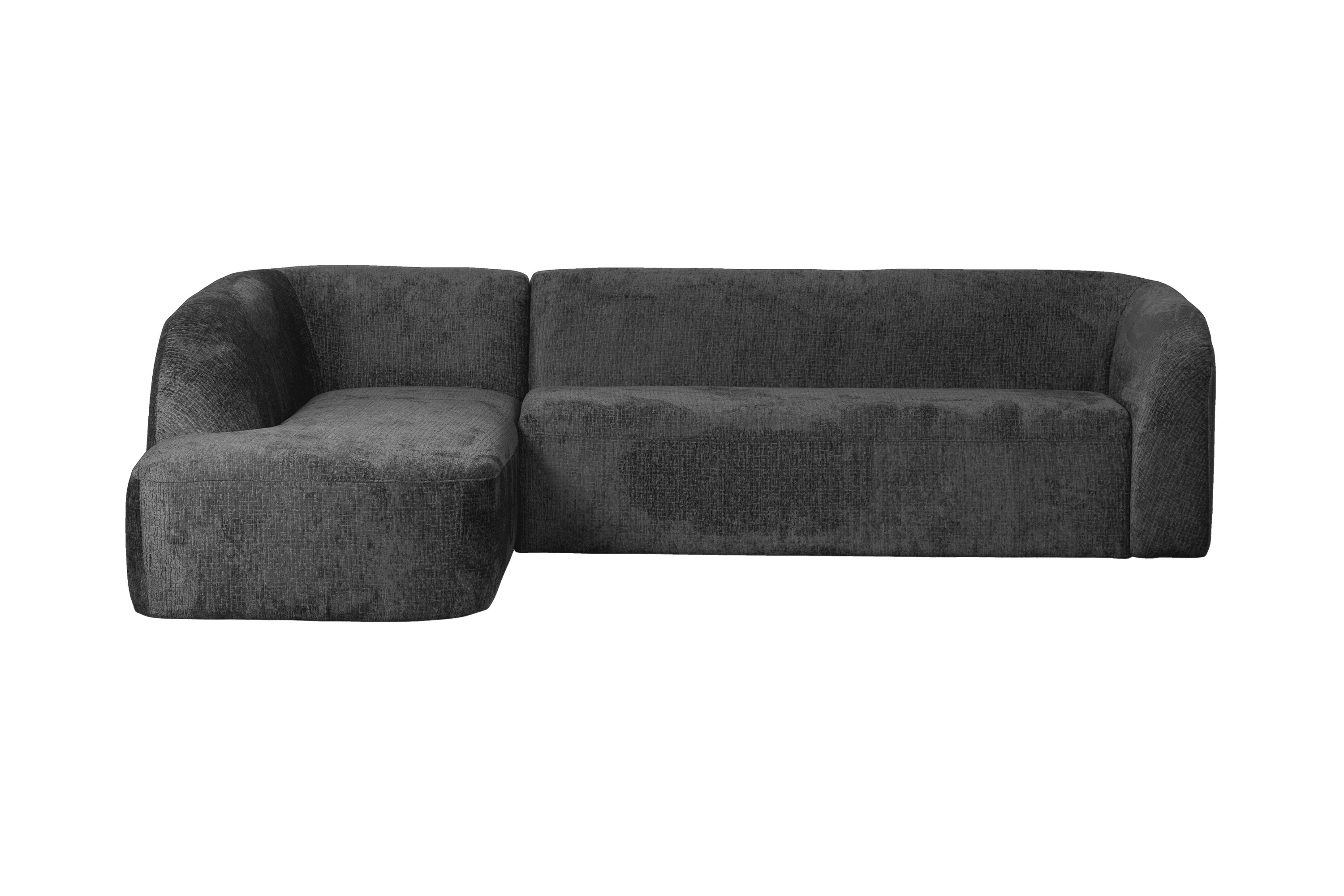 Narożnik lewostronny aksamitny SLOPING ciemnoszary Be Pure Eye on Design