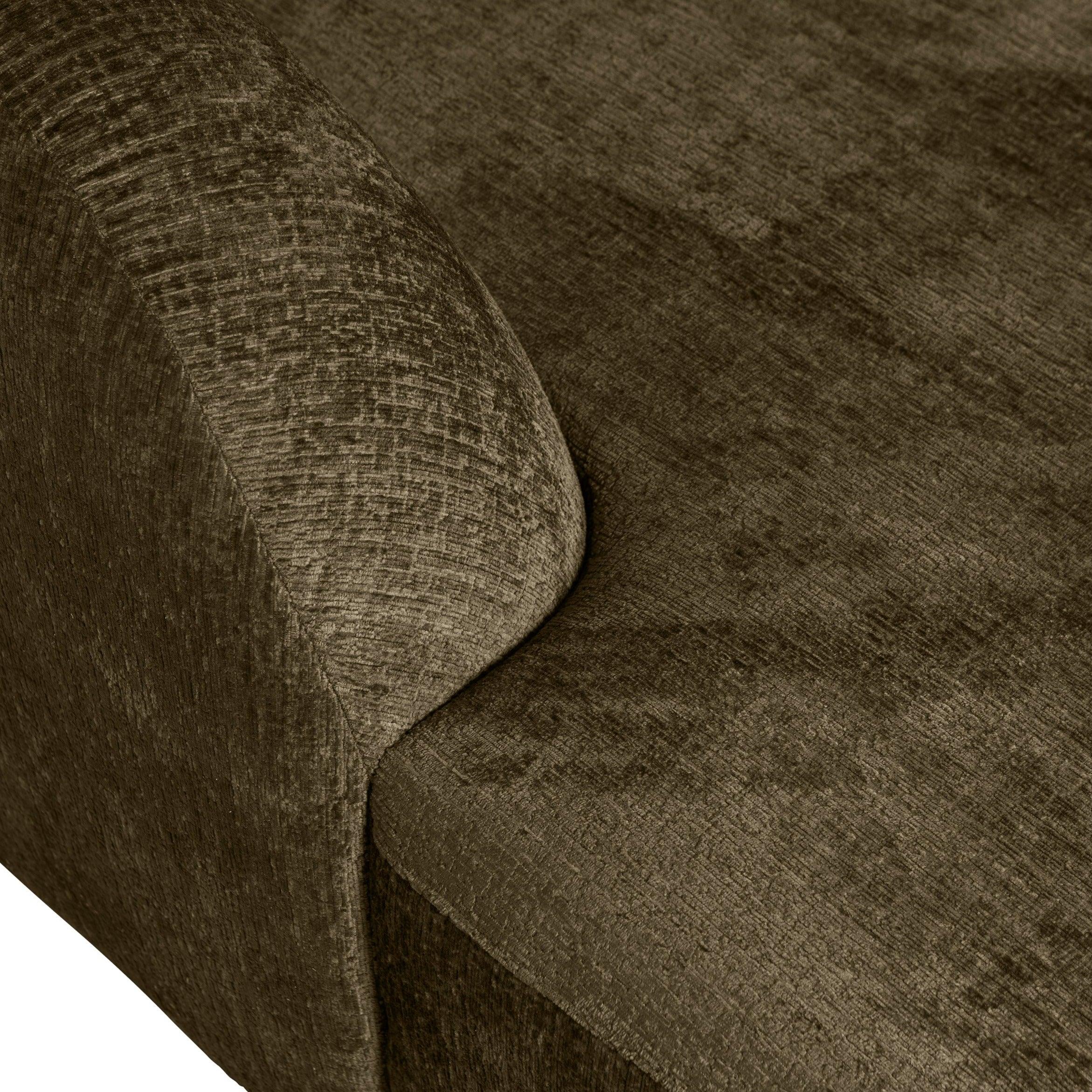 Narożnik lewostronny aksamitny SLOPING ciemnozielony Be Pure Eye on Design