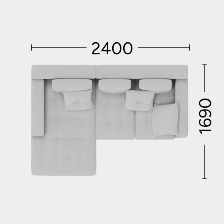 Narożnik lewostronny FLABBY Rosanero 240x169 cm Grupa 0 Eye on Design