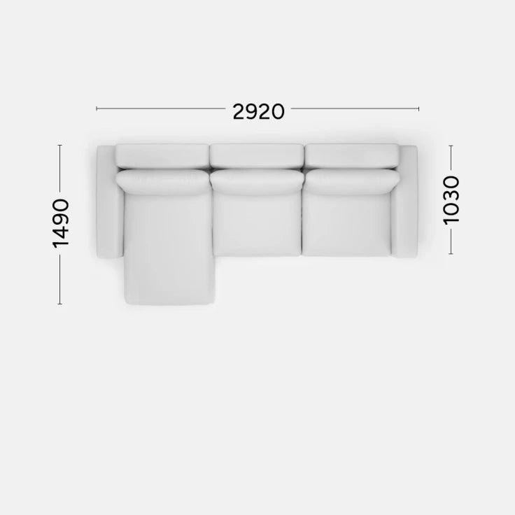 Narożnik lewostronny LENA Rosanero 292x103x149 cm Grupa 0 Eye on Design