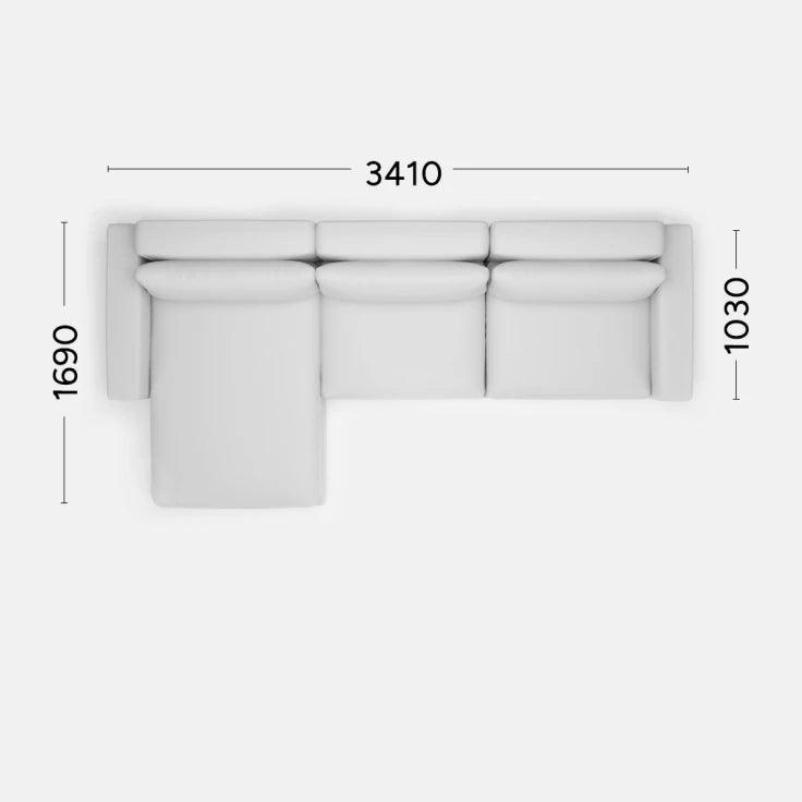 Narożnik lewostronny LENA Rosanero 341x103x169 cm Grupa 0 Eye on Design