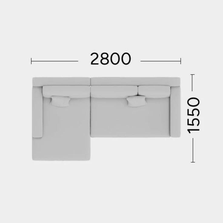 Narożnik lewostronny MYSTIC Rosanero 280x155 cm Grupa 0 Eye on Design