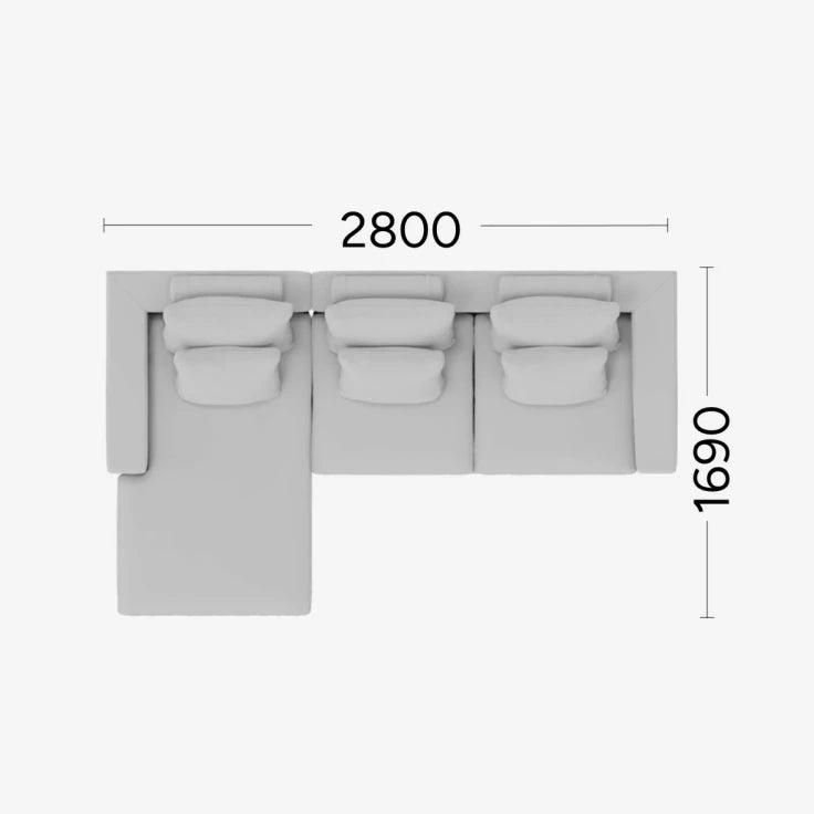 Narożnik lewostronny NOLA Rosanero 280x169 cm Grupa 0 Eye on Design