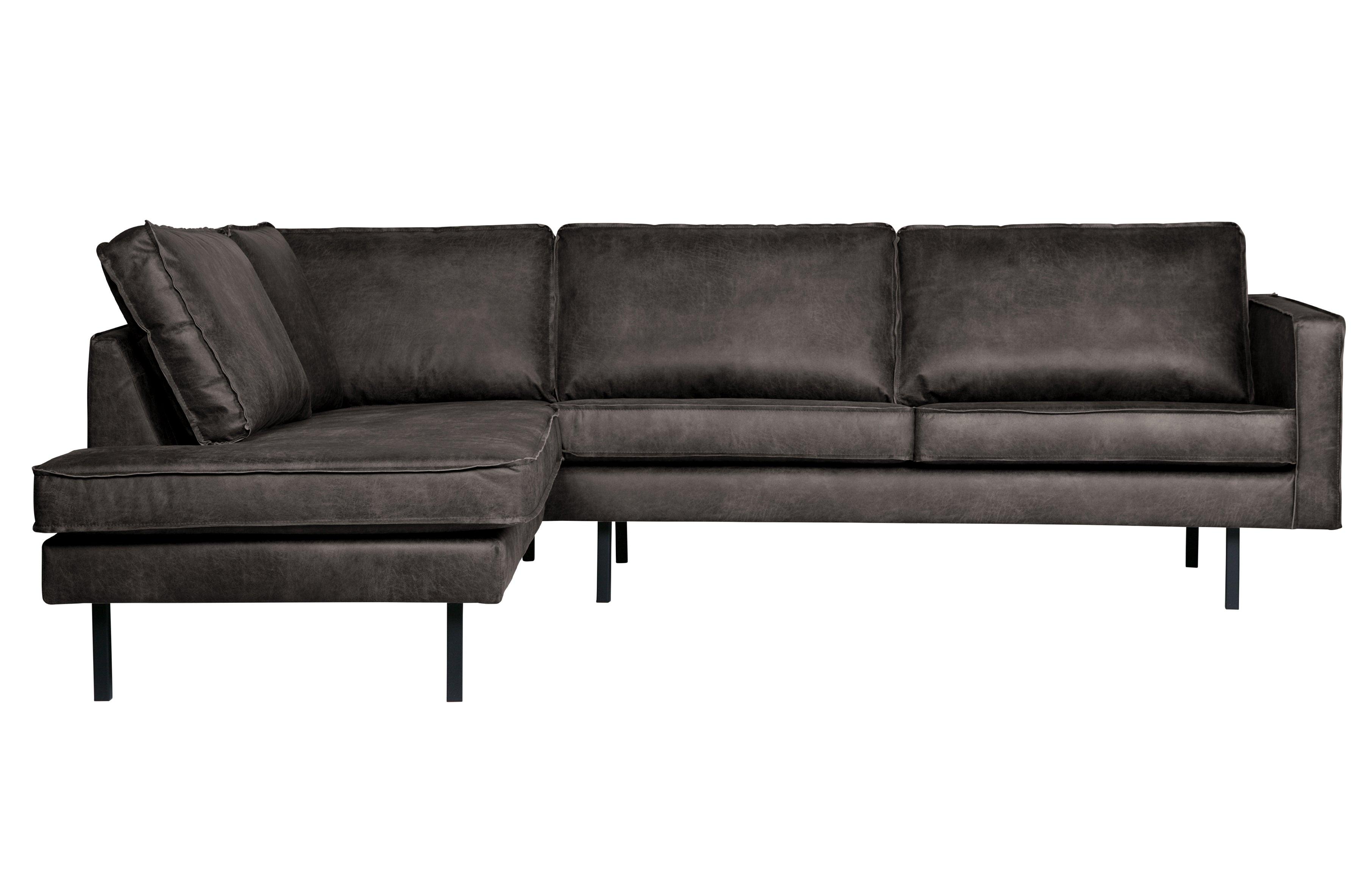 Narożnik lewostronny skórzany RODEO czarny – sofa narożna