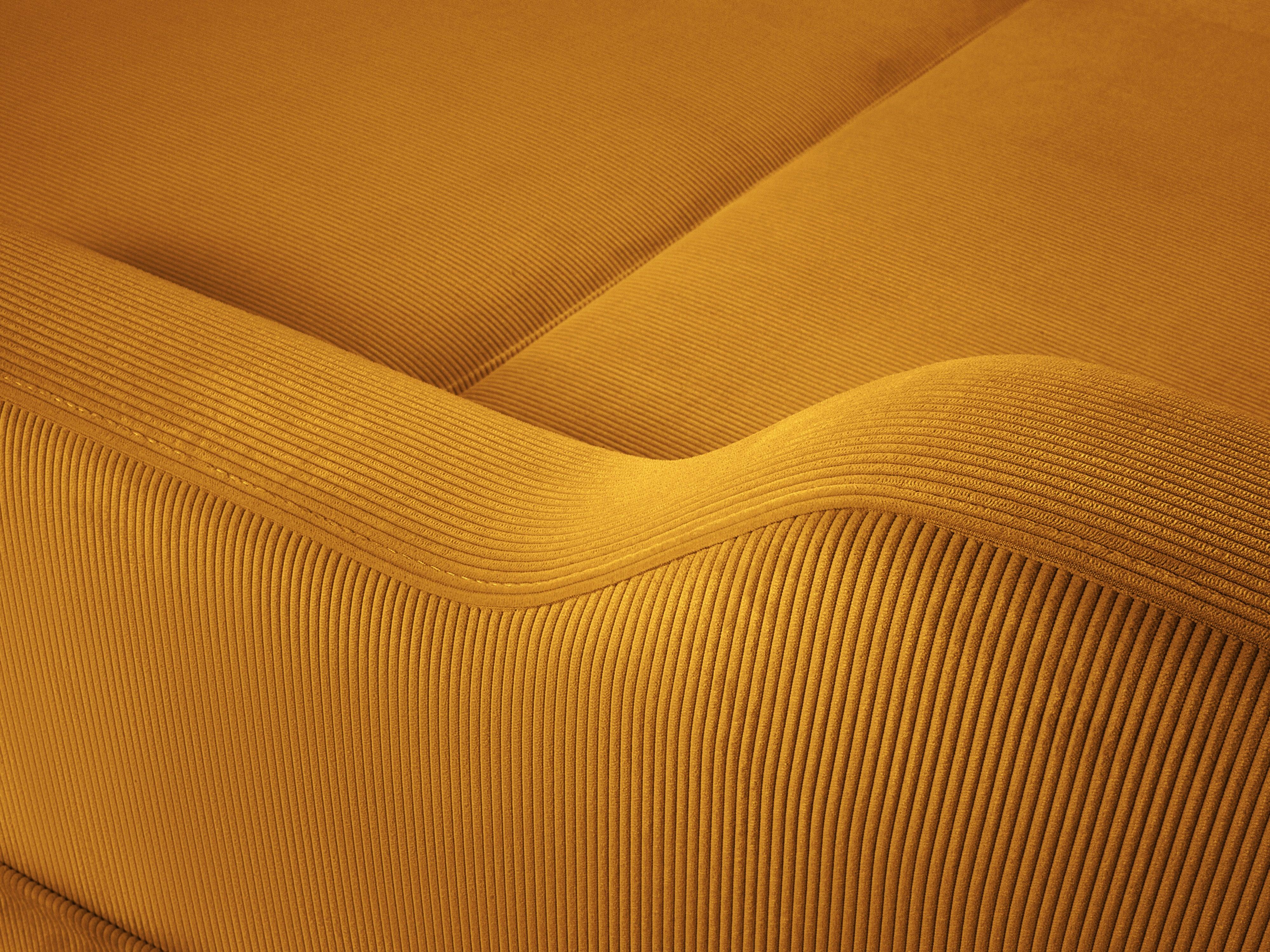 Narożnik lewostronny sztruksowy z funkcją spania ROSE żółty Mazzini Sofas Eye on Design