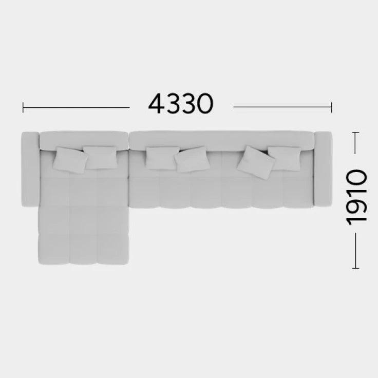 Narożnik lewostronny TUFTI Rosanero 433x191 cm Grupa 0 Eye on Design