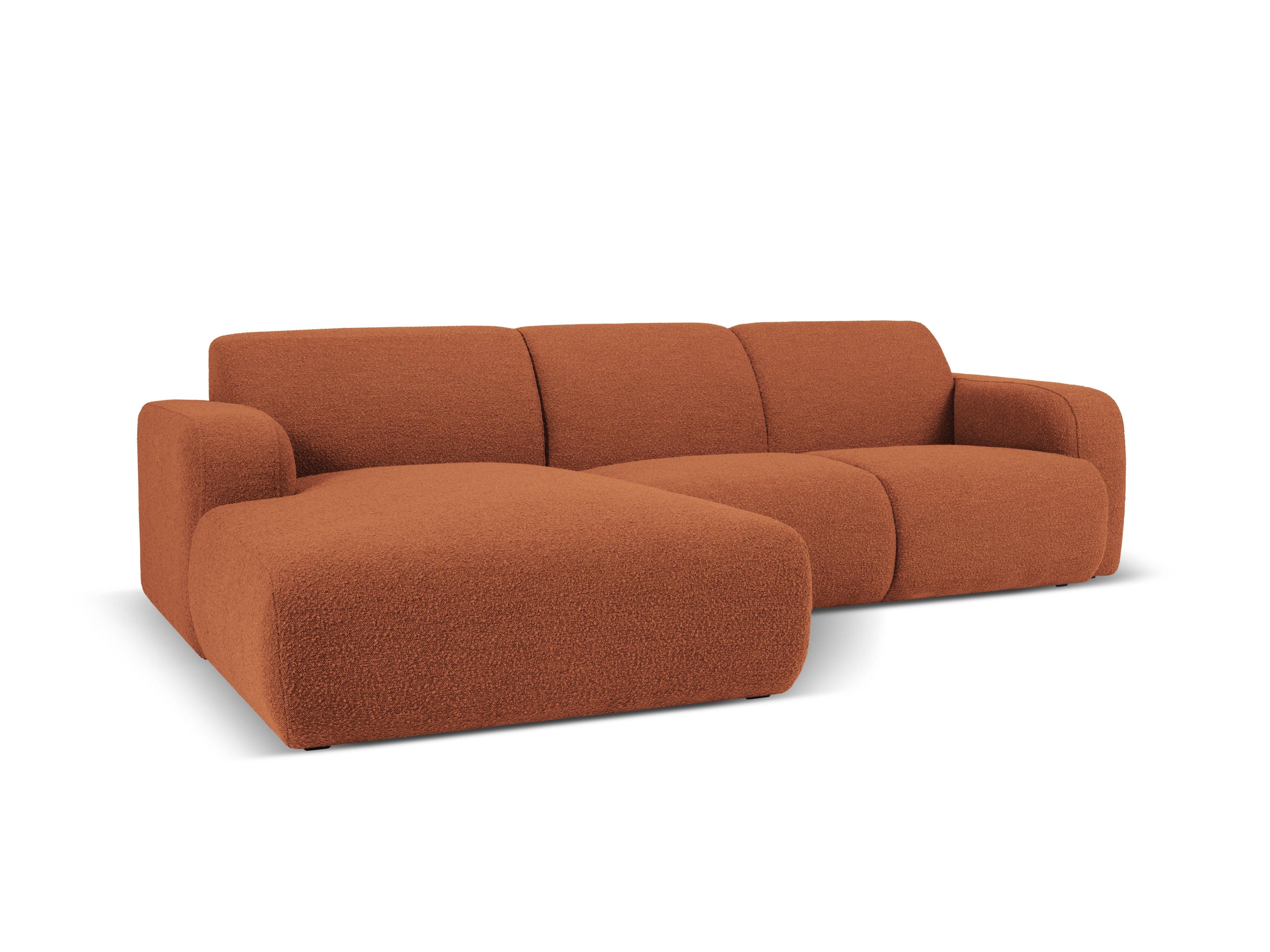 Narożnik lewostronny w tkaninie boucle 4-osobowy LOLA brązowy – Windsor & Co