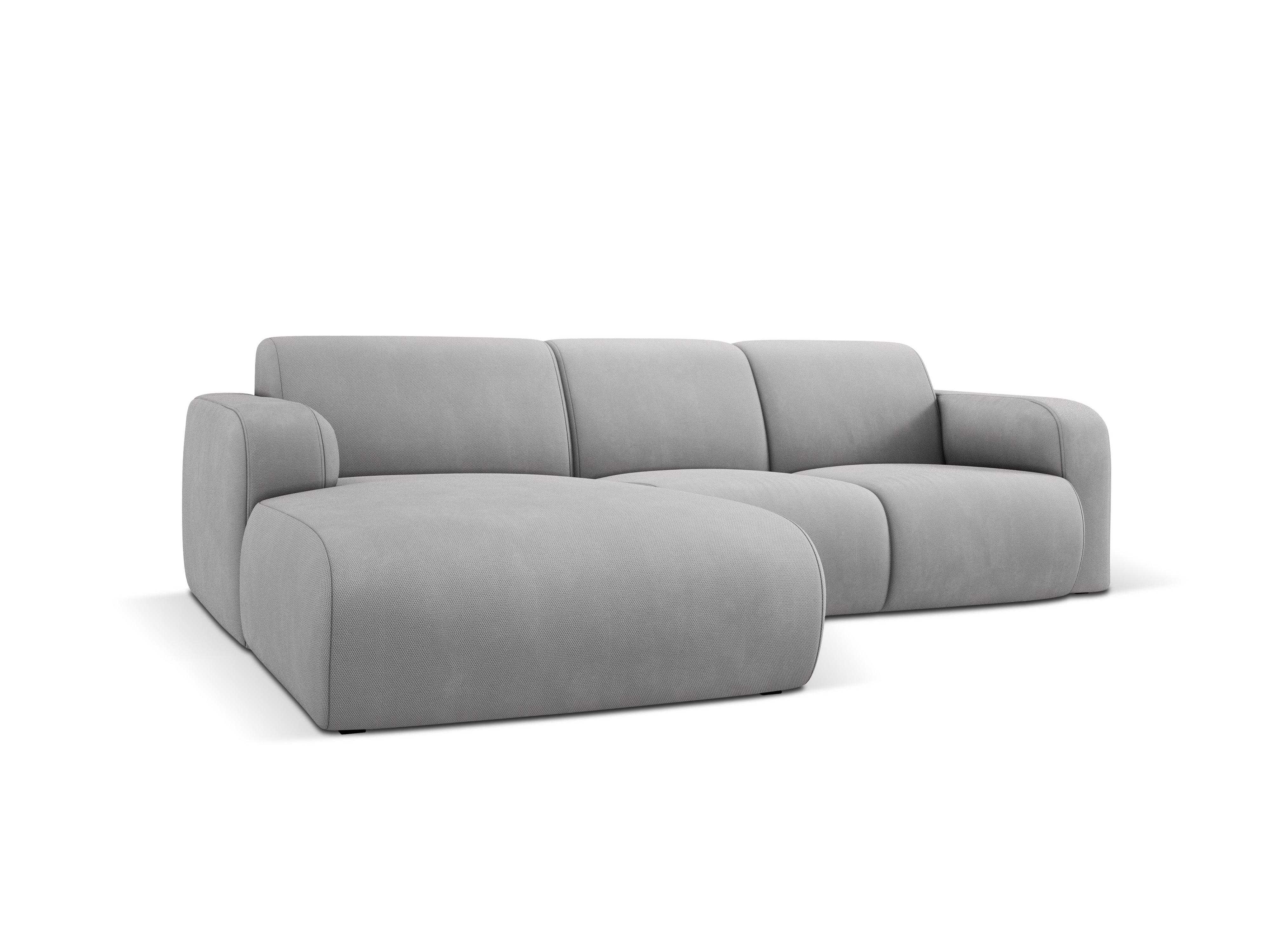 Narożnik lewostronny w tkaninie chenillowej 4-osobowy LOLA jasnoszary Windsor & Co Eye on Design