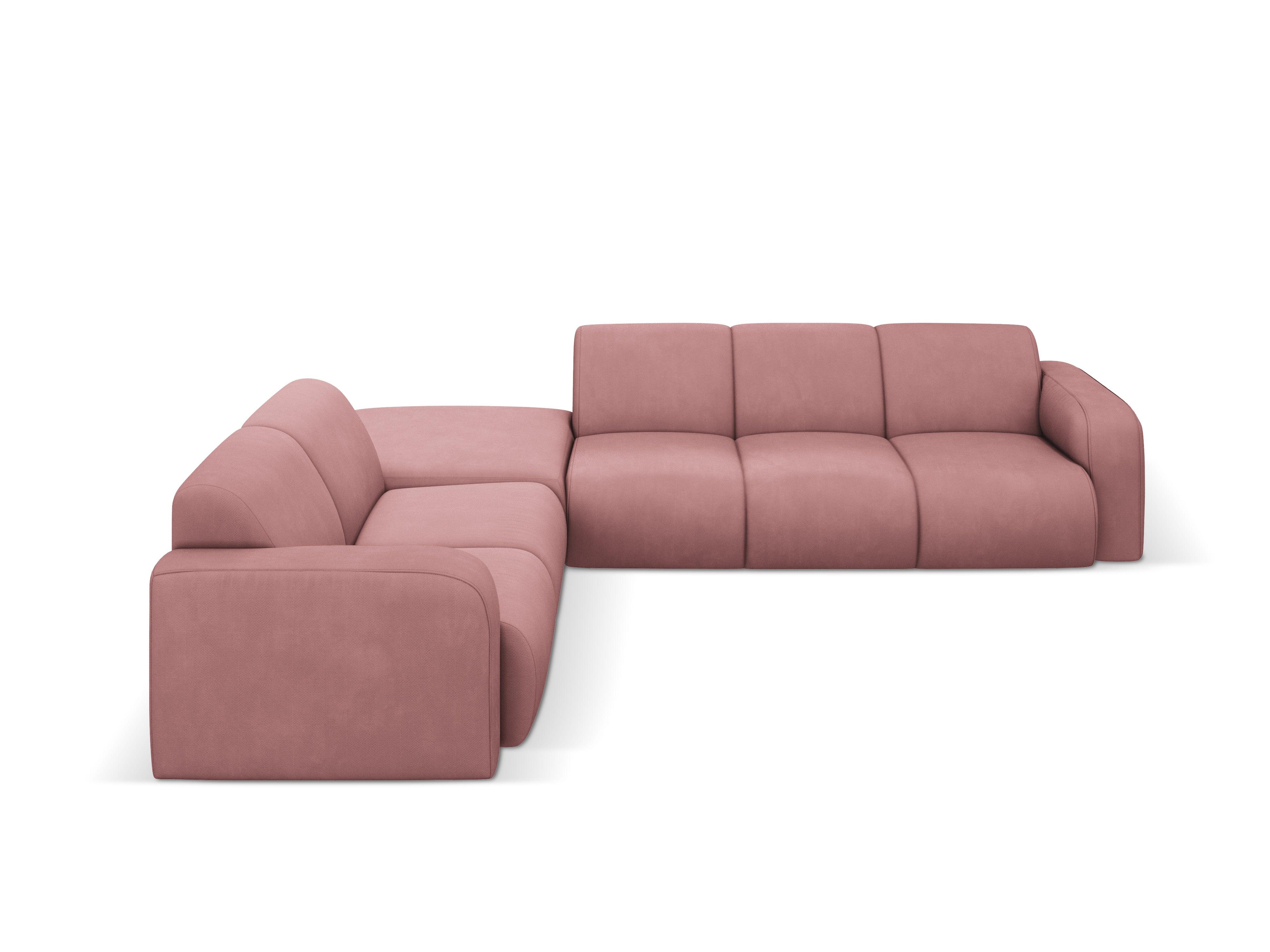 Narożnik lewostronny w tkaninie chenillowej 6-osobowy LOLA różowy Windsor & Co Eye on Design