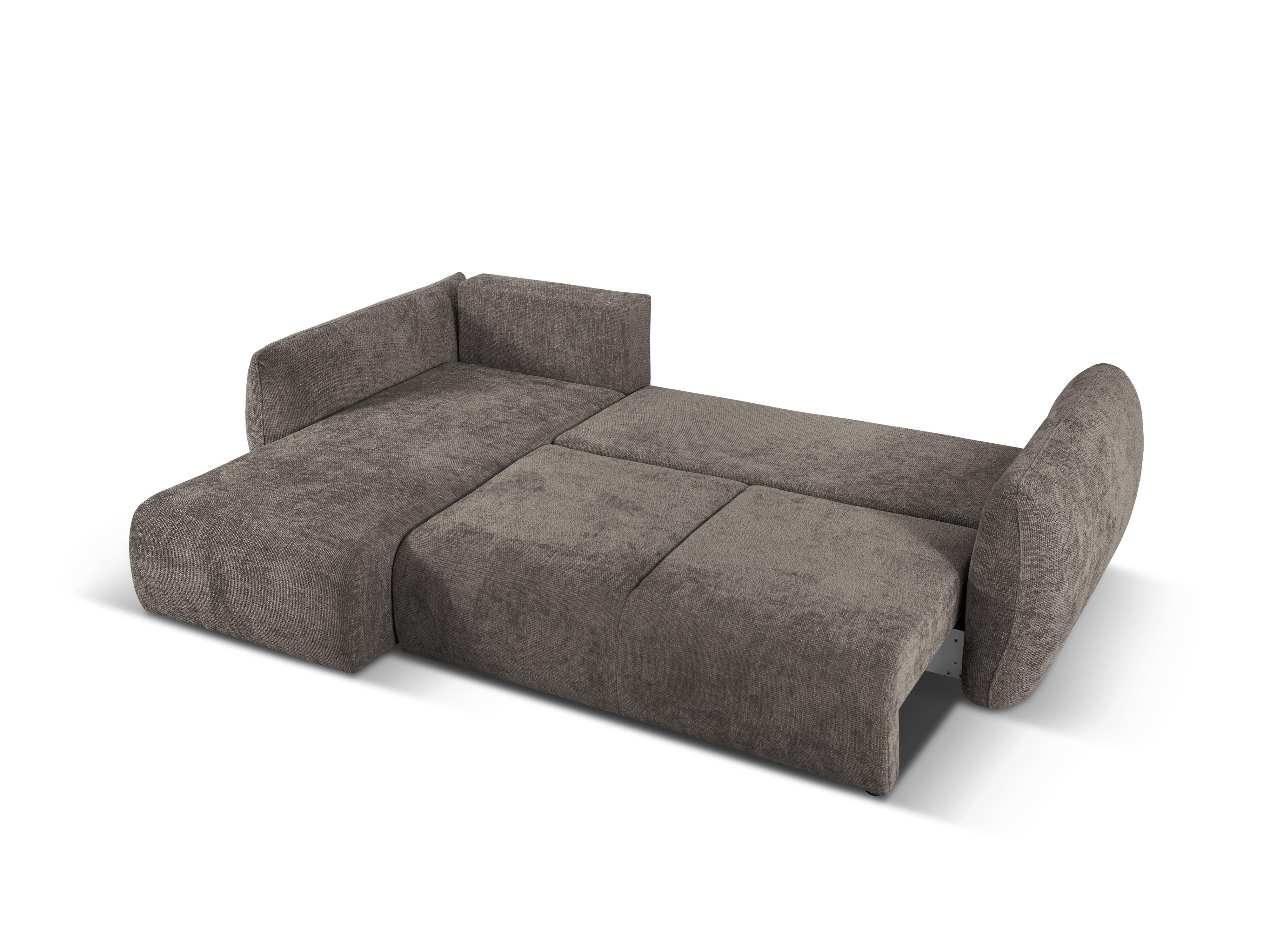 Narożnik lewostronny z funkcją spania MATERA szary szenil Cosmopolitan Design Eye on Design