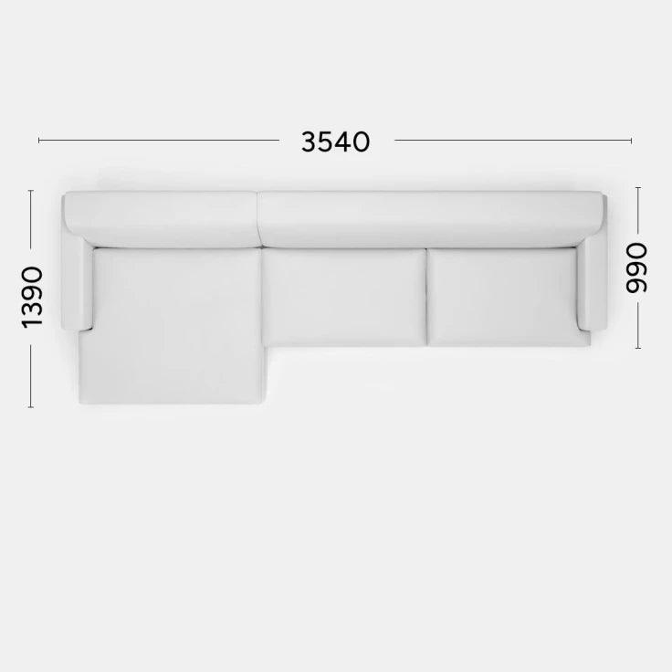 Narożnik lewostronny ZOYA Rosanero 354x139x99 cm Grupa 0 Nie Eye on Design