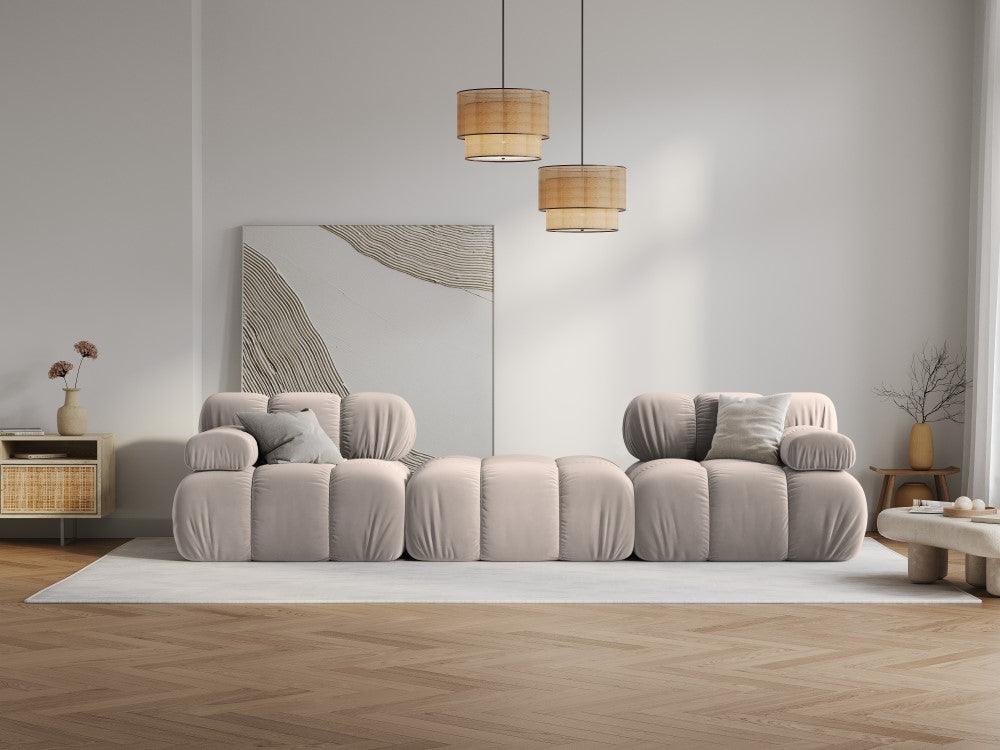 Narożnik modułowy aksamitny 3-osobowy TROPEA cappuccino Milo Casa Eye on Design