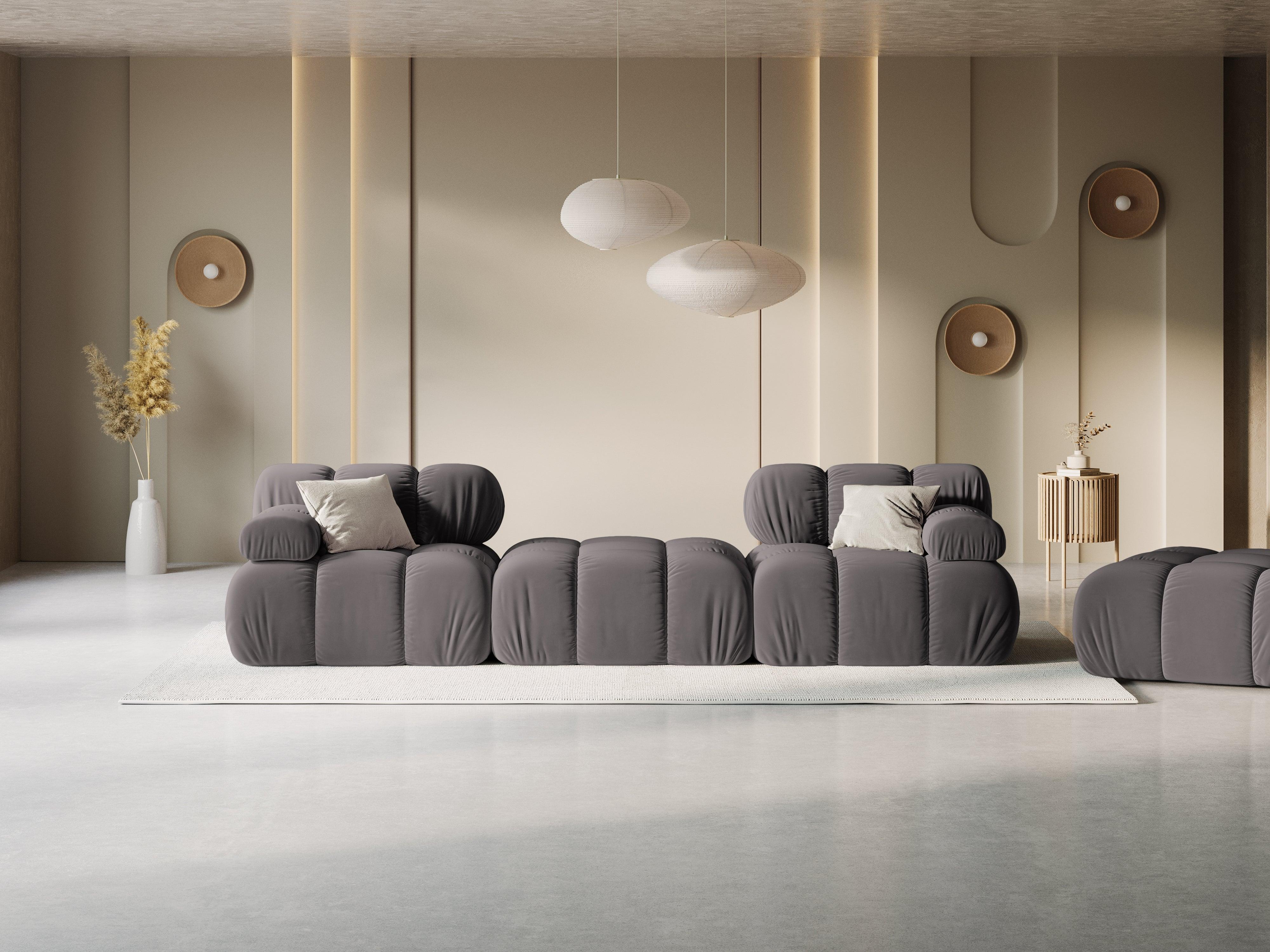 Narożnik modułowy aksamitny 3-osobowy TROPEA ciemnoszary Milo Casa Eye on Design