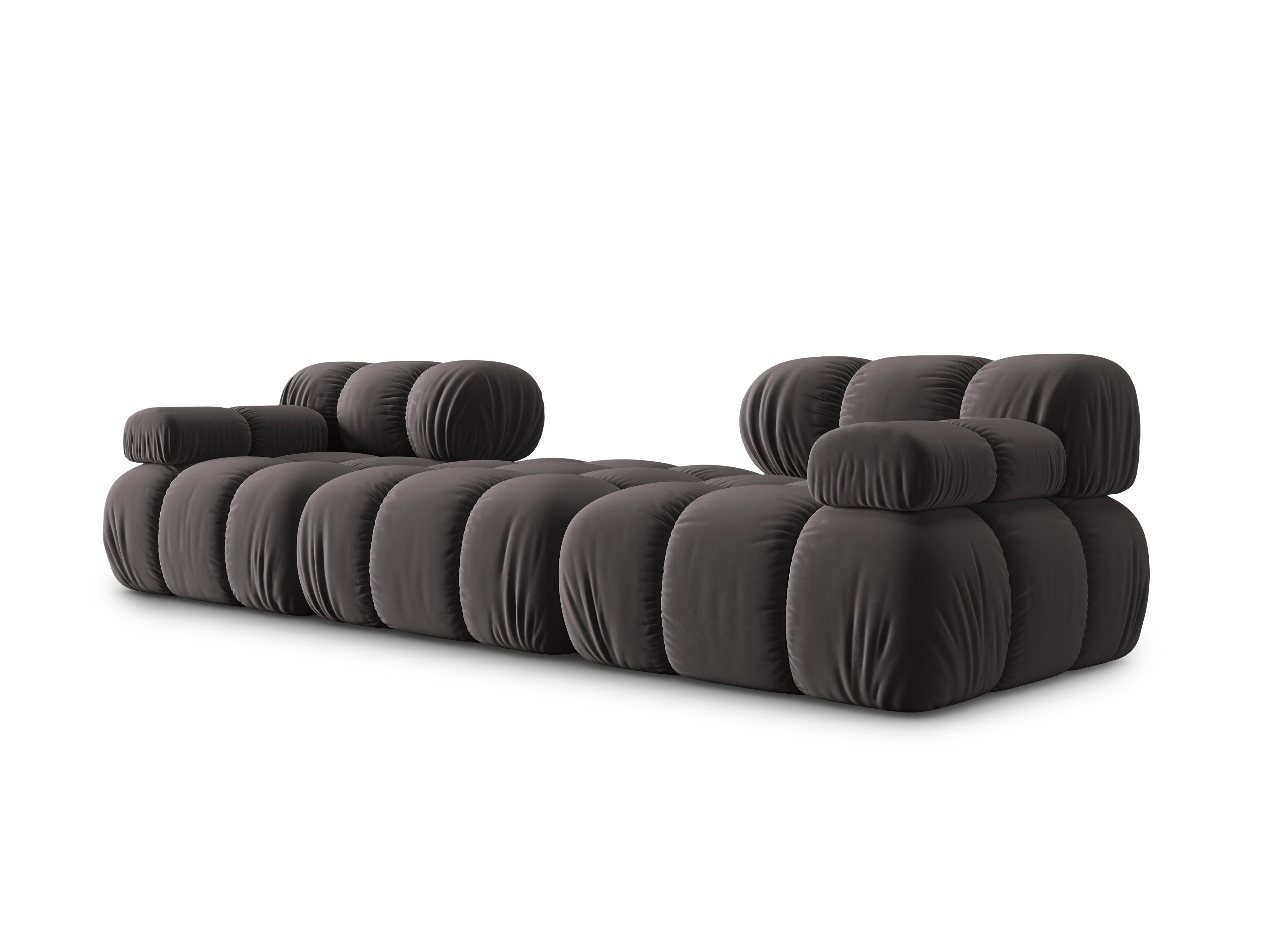 Narożnik modułowy aksamitny 3-osobowy TROPEA ciemnoszary Milo Casa Eye on Design