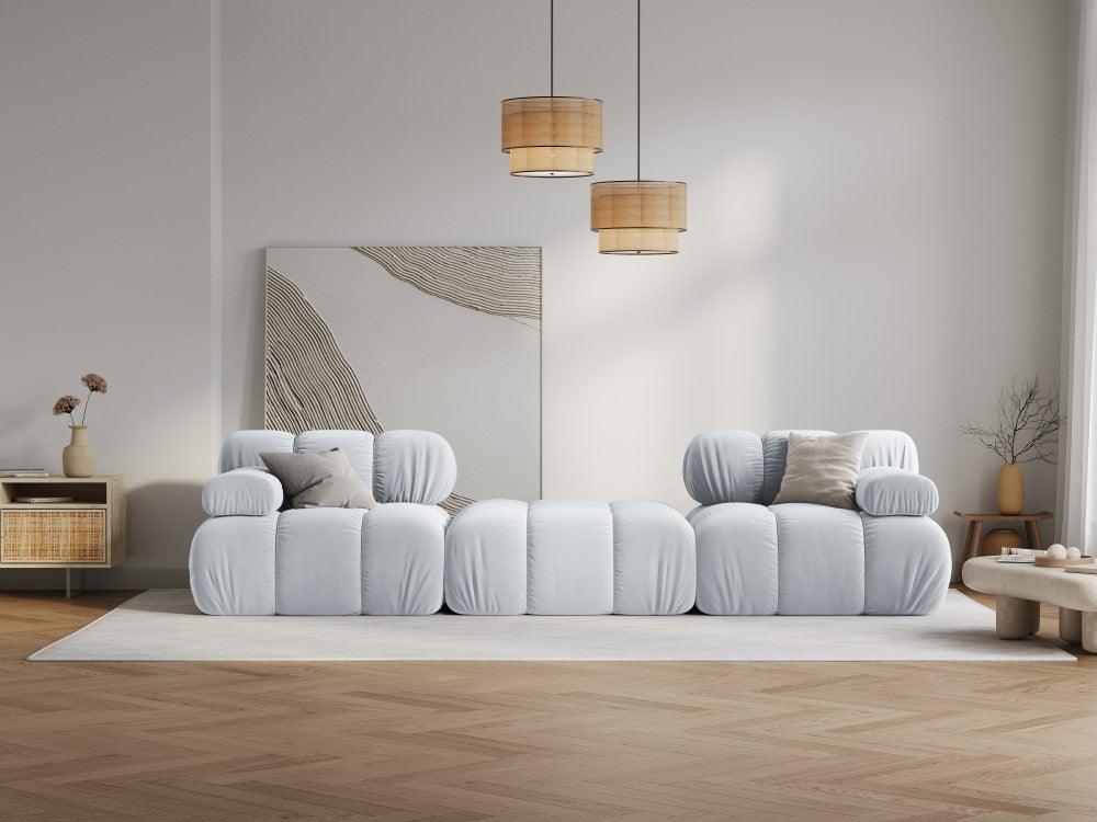 Narożnik modułowy aksamitny 3-osobowy TROPEA jasnoniebieski Milo Casa Eye on Design