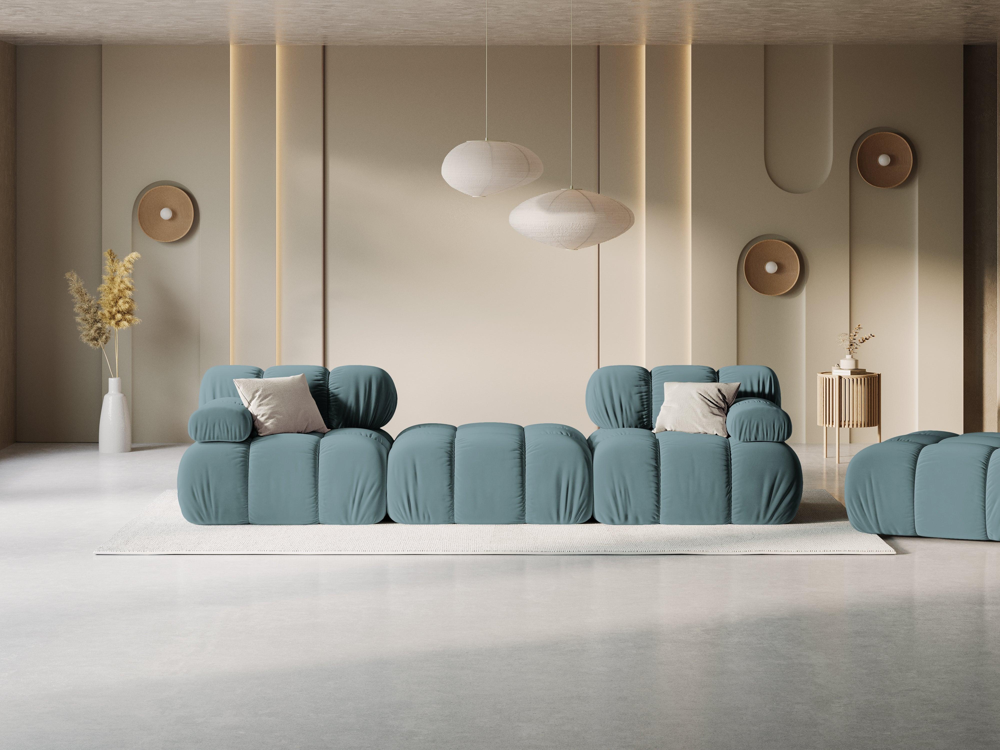 Narożnik modułowy aksamitny 3-osobowy TROPEA petrol Milo Casa Eye on Design