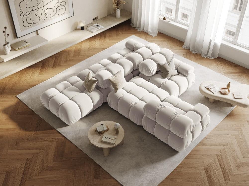 Narożnik modułowy aksamitny 4-osobowy TROPEA jasnobeżowy Milo Casa Eye on Design