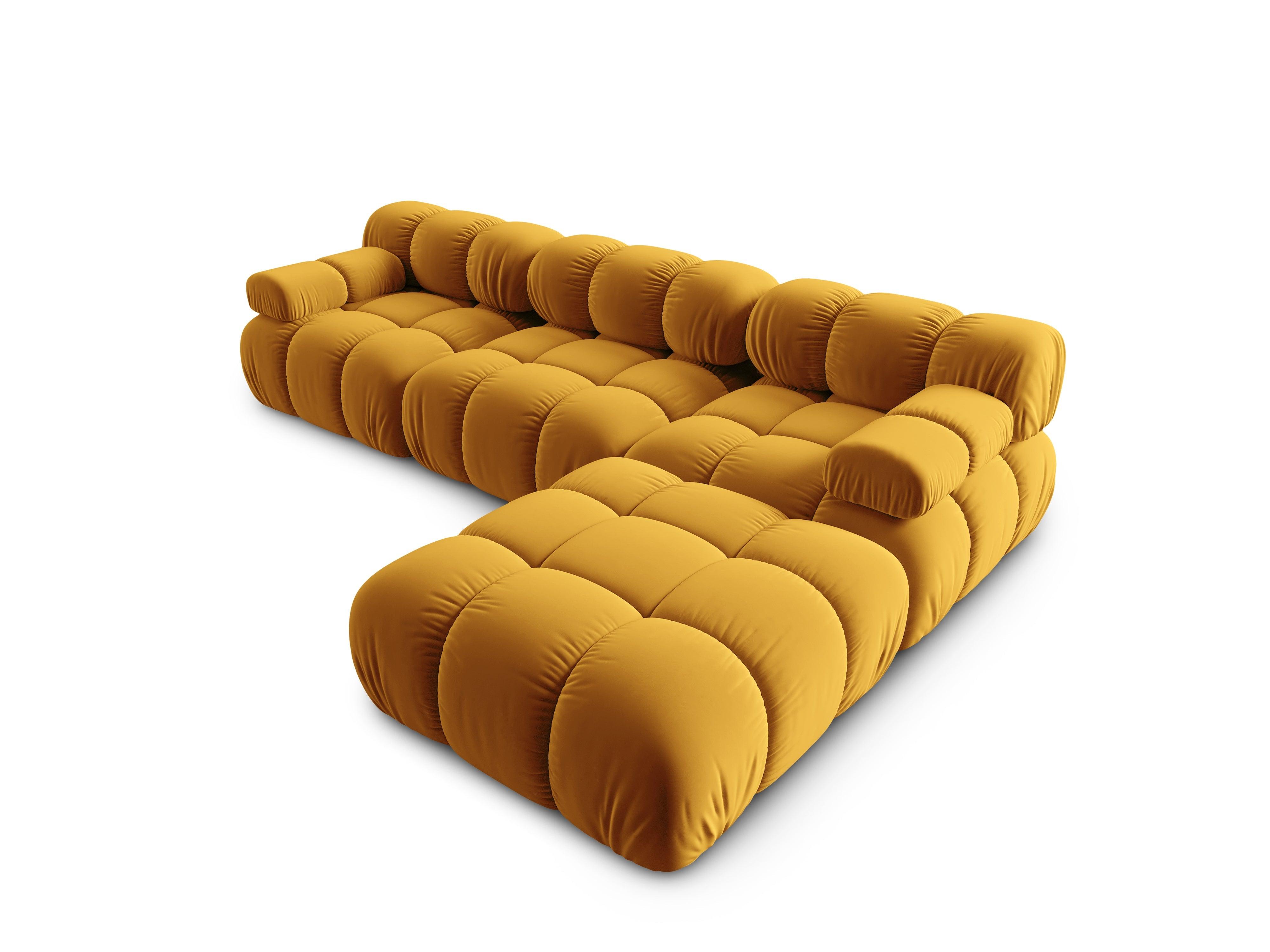 Narożnik modułowy aksamitny 4-osobowy TROPEA musztardowy Milo Casa Eye on Design