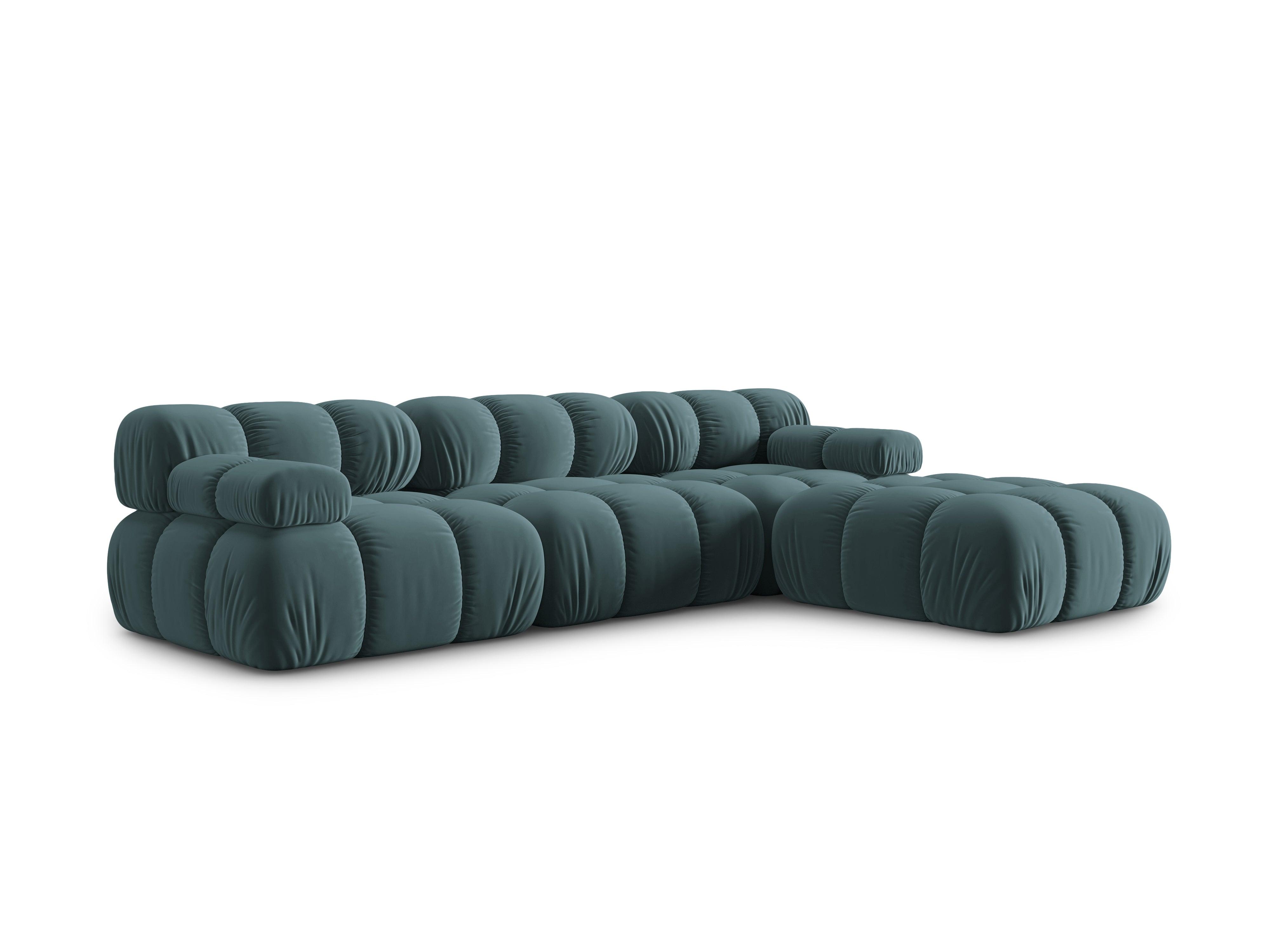 Narożnik modułowy aksamitny 4-osobowy TROPEA petrol Milo Casa Eye on Design