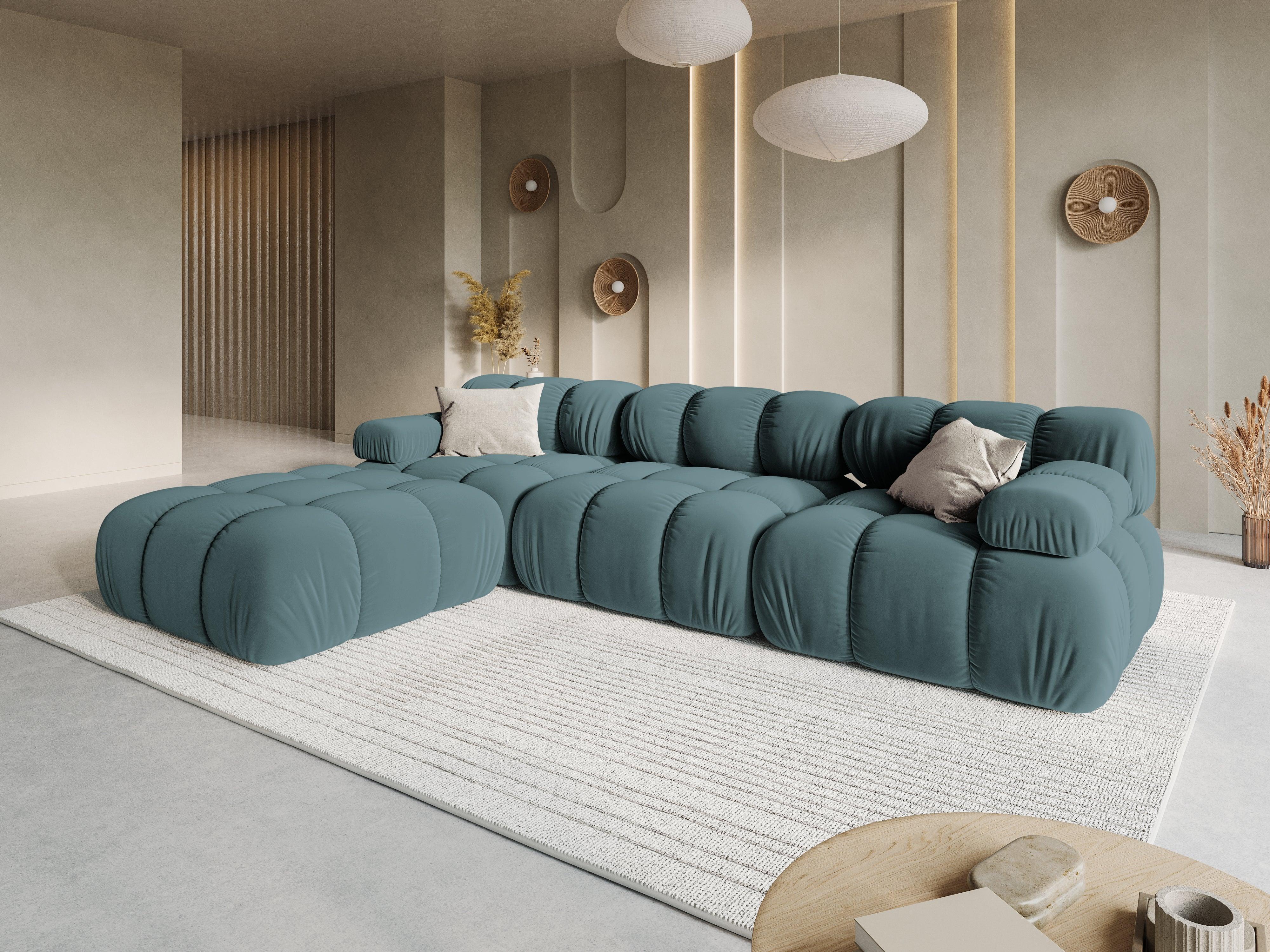 Narożnik modułowy aksamitny 4-osobowy TROPEA petrol Milo Casa Eye on Design