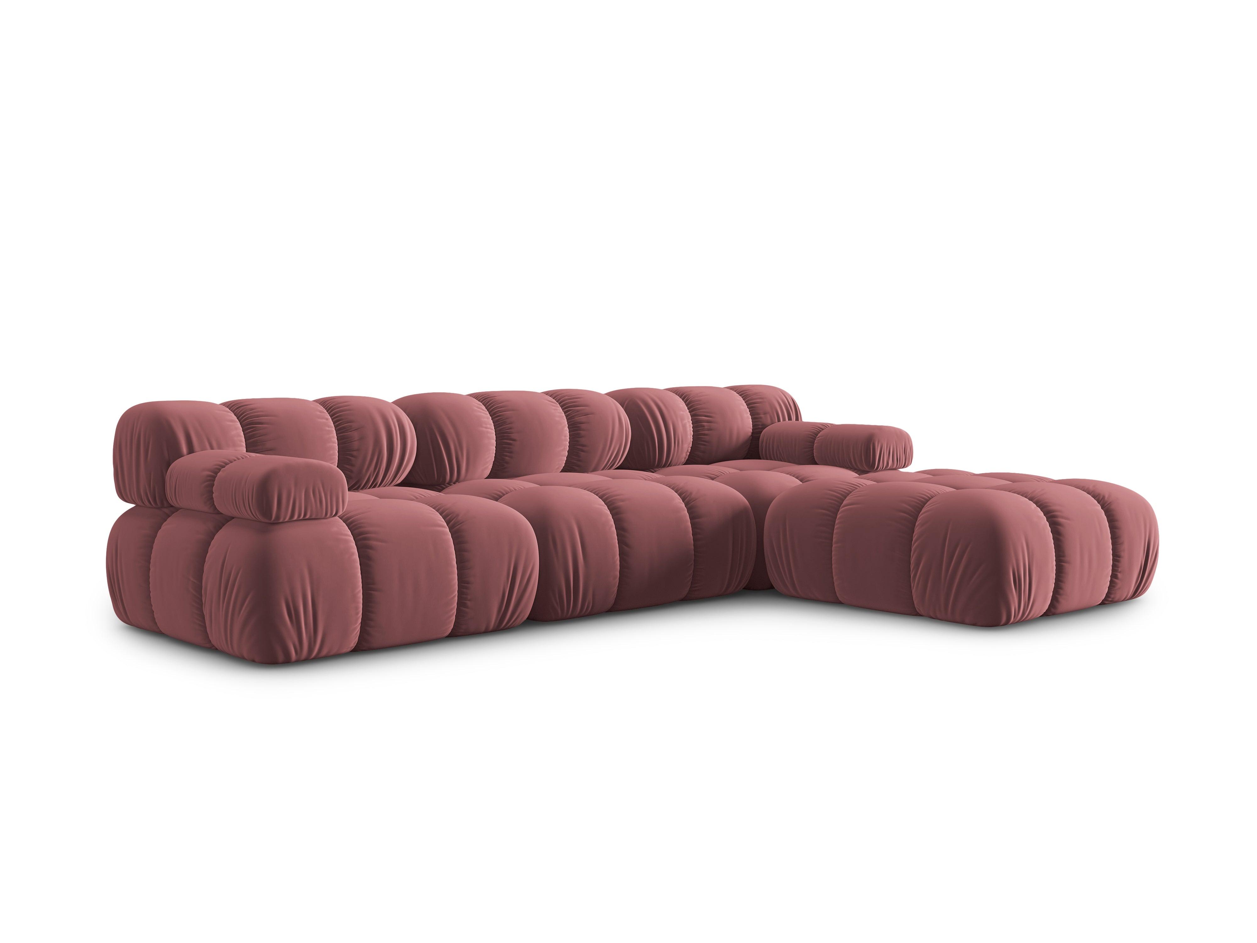 Narożnik modułowy aksamitny 4-osobowy TROPEA różowy Milo Casa Eye on Design