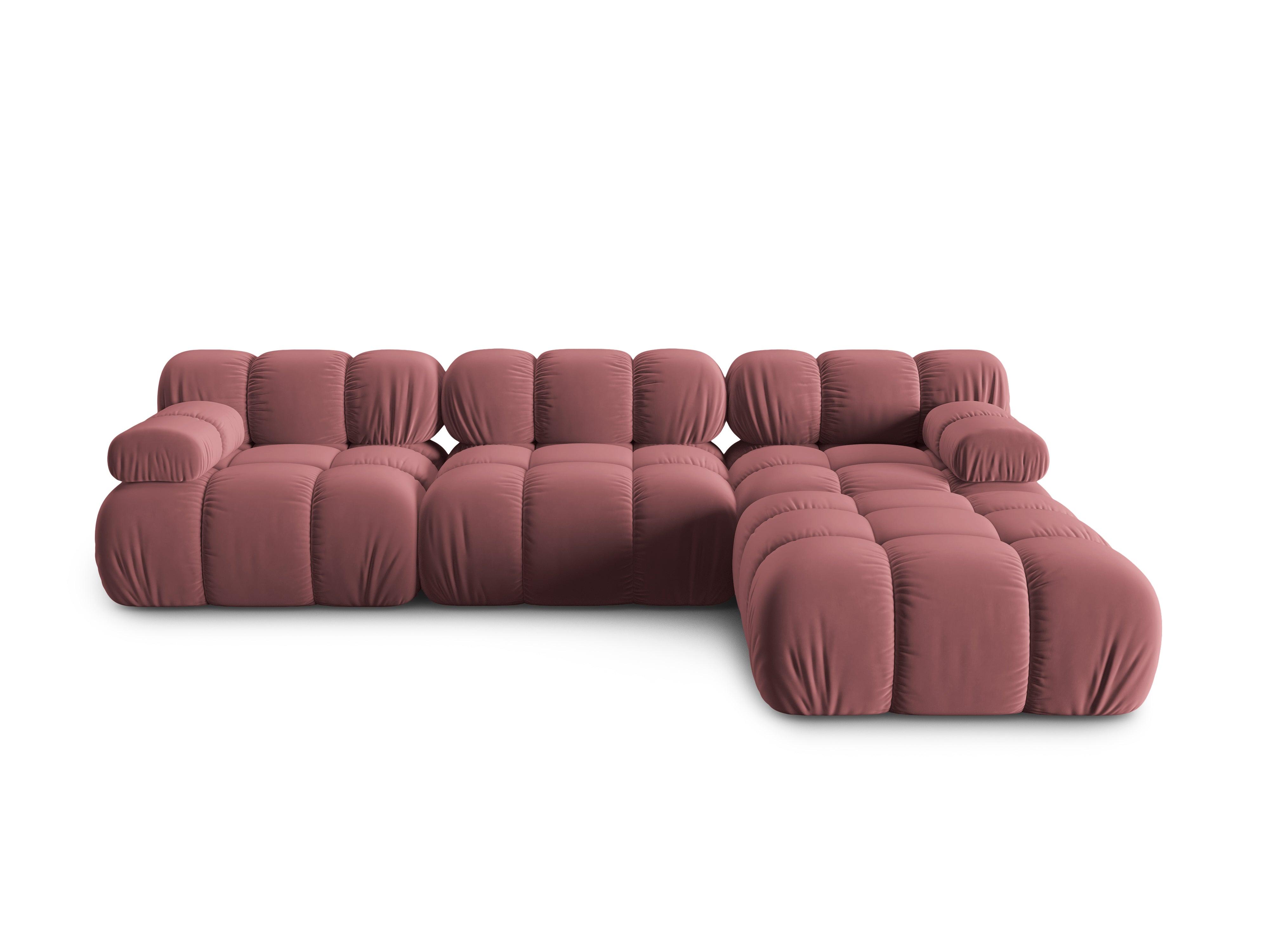 Narożnik modułowy aksamitny 4-osobowy TROPEA różowy Milo Casa Eye on Design