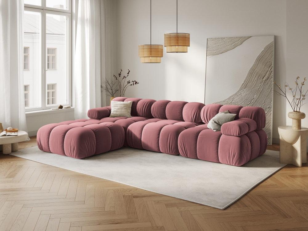 Narożnik modułowy aksamitny 4-osobowy TROPEA różowy Milo Casa Eye on Design