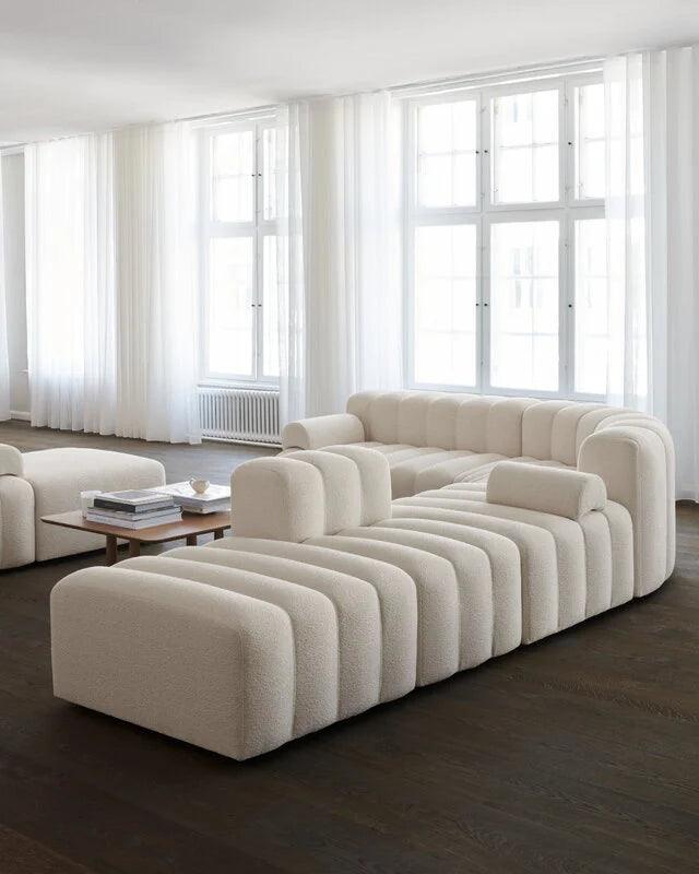 Narożnik modułowy STUDIO boucle kremowy – tkanina bouclé