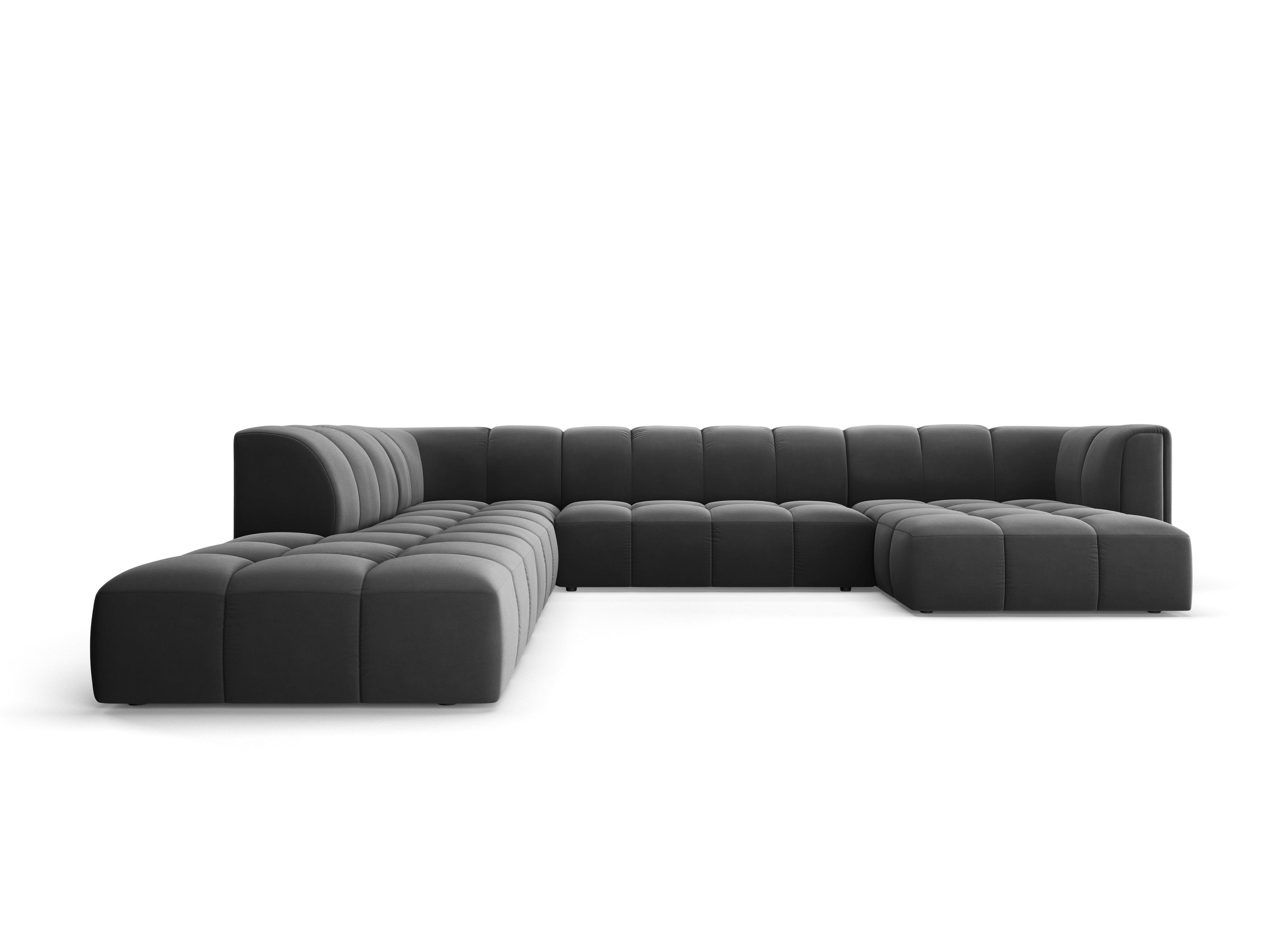 Narożnik panoramiczny aksamitny lewostronny FRANCESCA szary Milo Casa Eye on Design