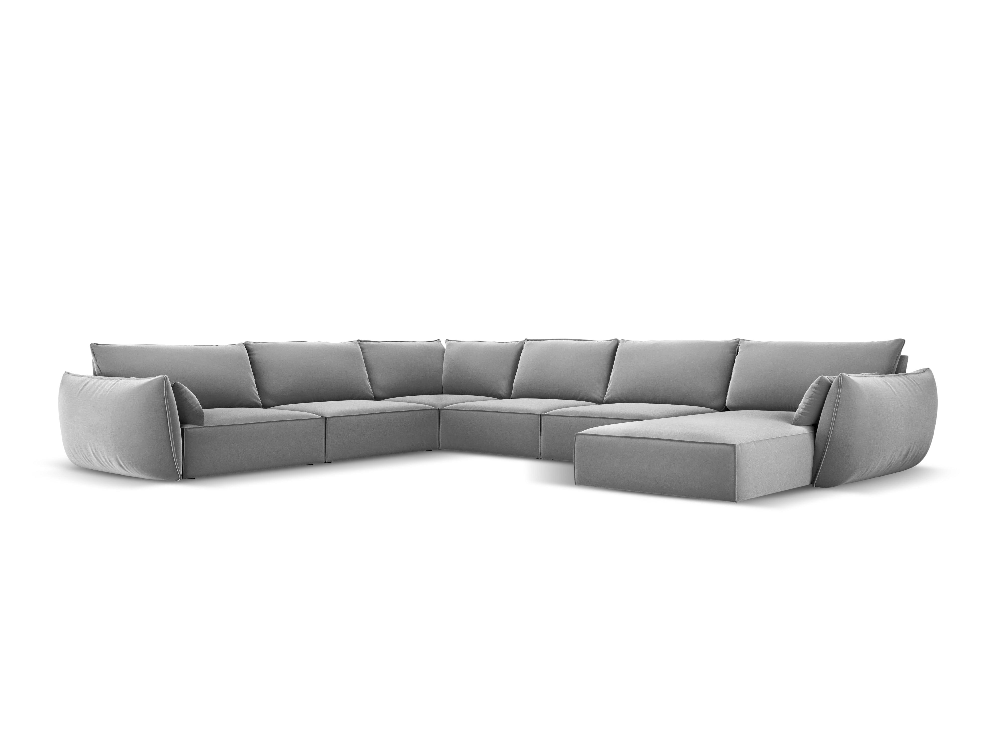 Narożnik panoramiczny aksamitny lewostronny VANDA szary Mazzini Sofas Eye on Design
