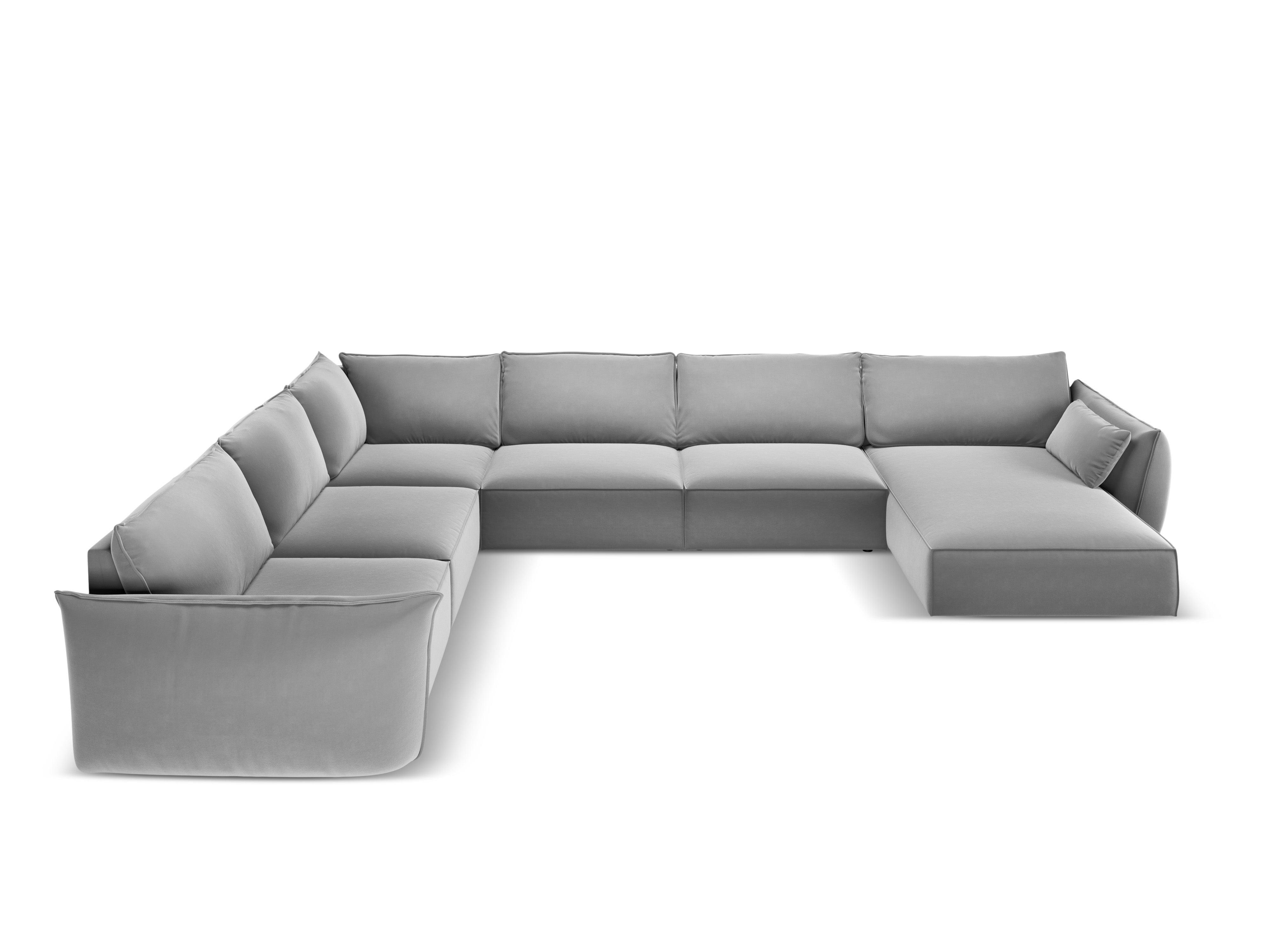 Narożnik panoramiczny aksamitny lewostronny VANDA szary Mazzini Sofas Eye on Design