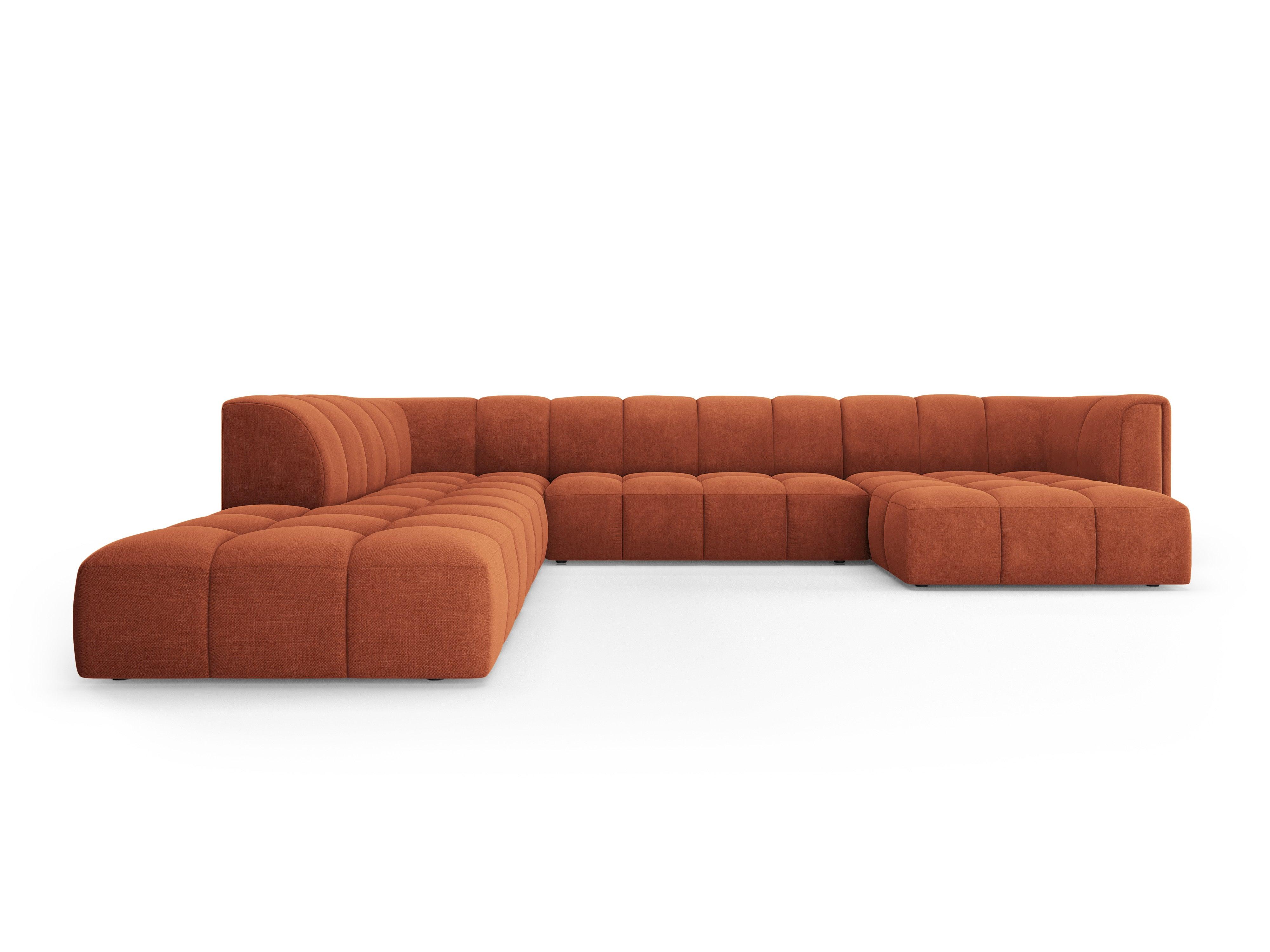Narożnik panoramiczny lewostronny FRANCESCA terracotta szenil – Besolux