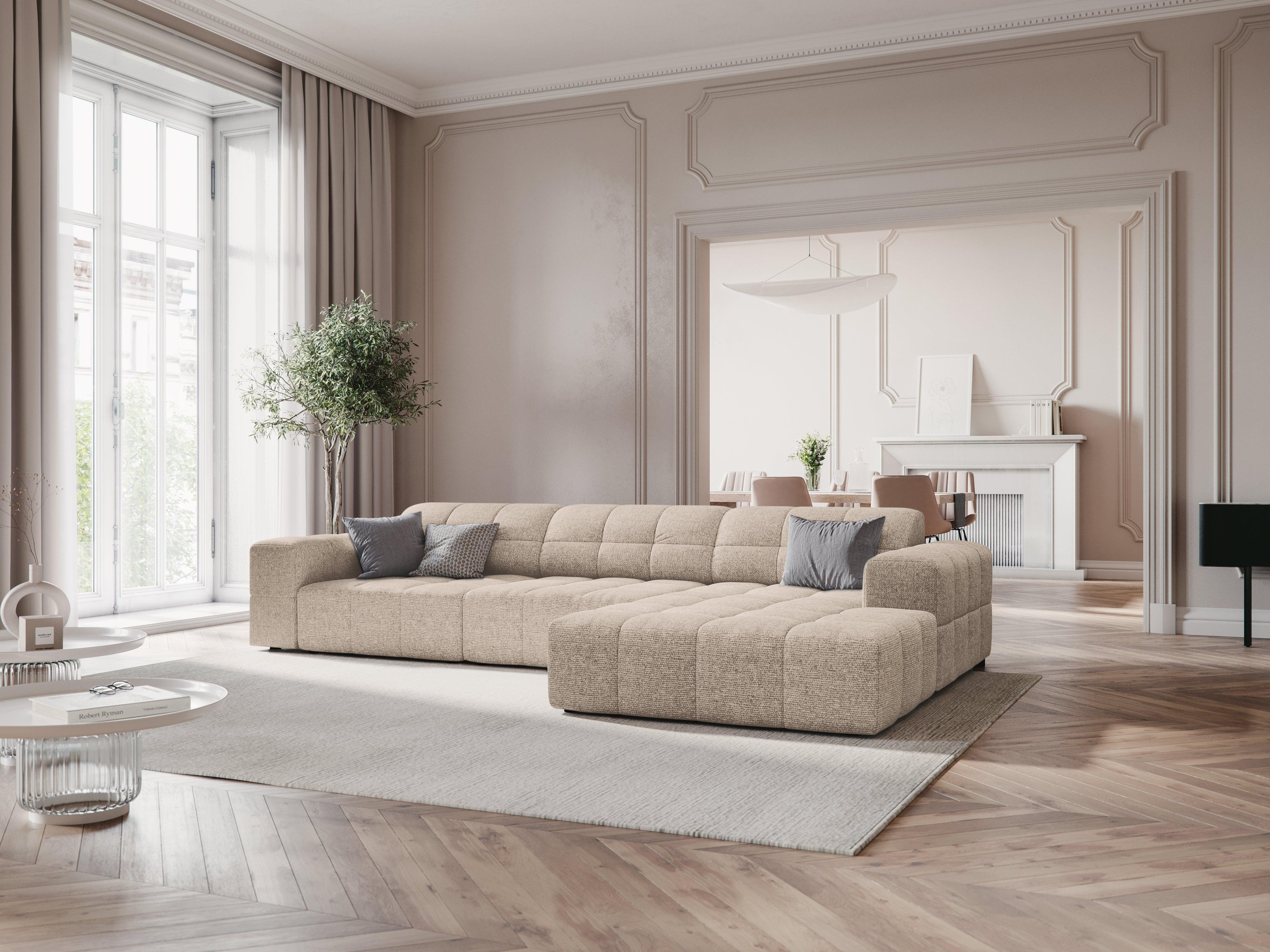 Narożnik prawostronny 4-osobowy CHICAGO beżowy szenil Cosmopolitan Design Eye on Design