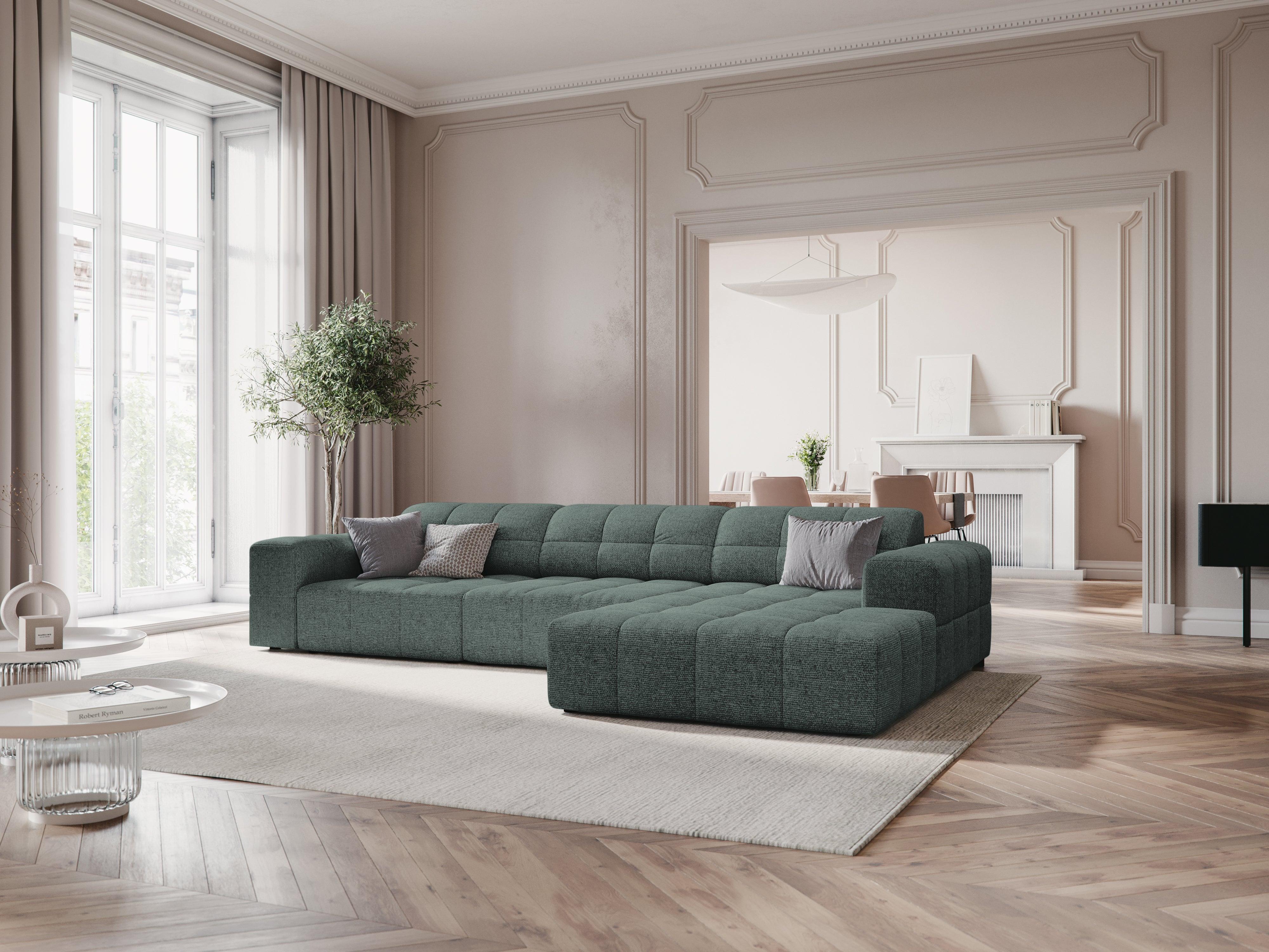 Narożnik prawostronny 4-osobowy CHICAGO petrol szenil Cosmopolitan Design Eye on Design