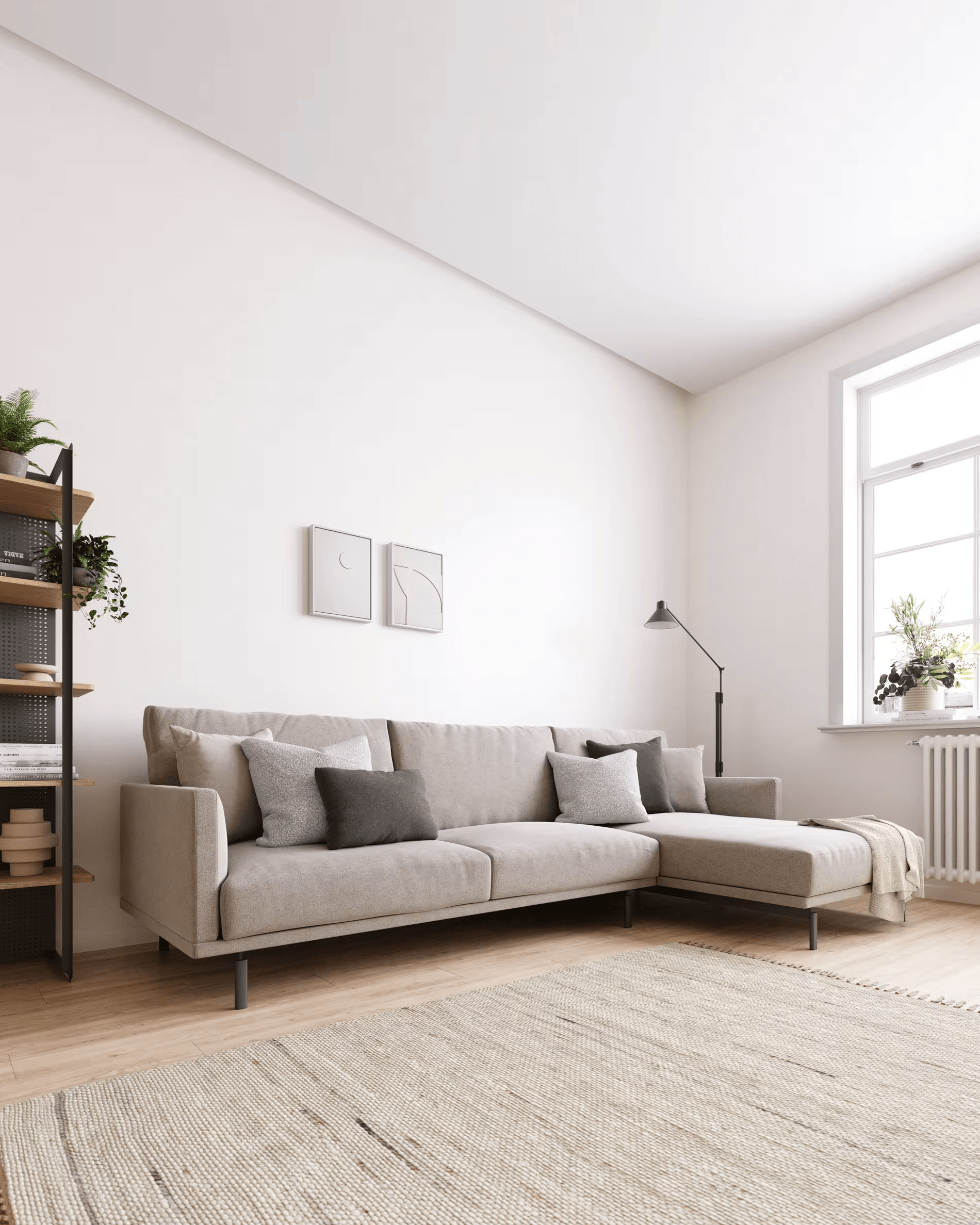 Narożnik prawostronny 4-osobowy GALENE beżowy La Forma Eye on Design