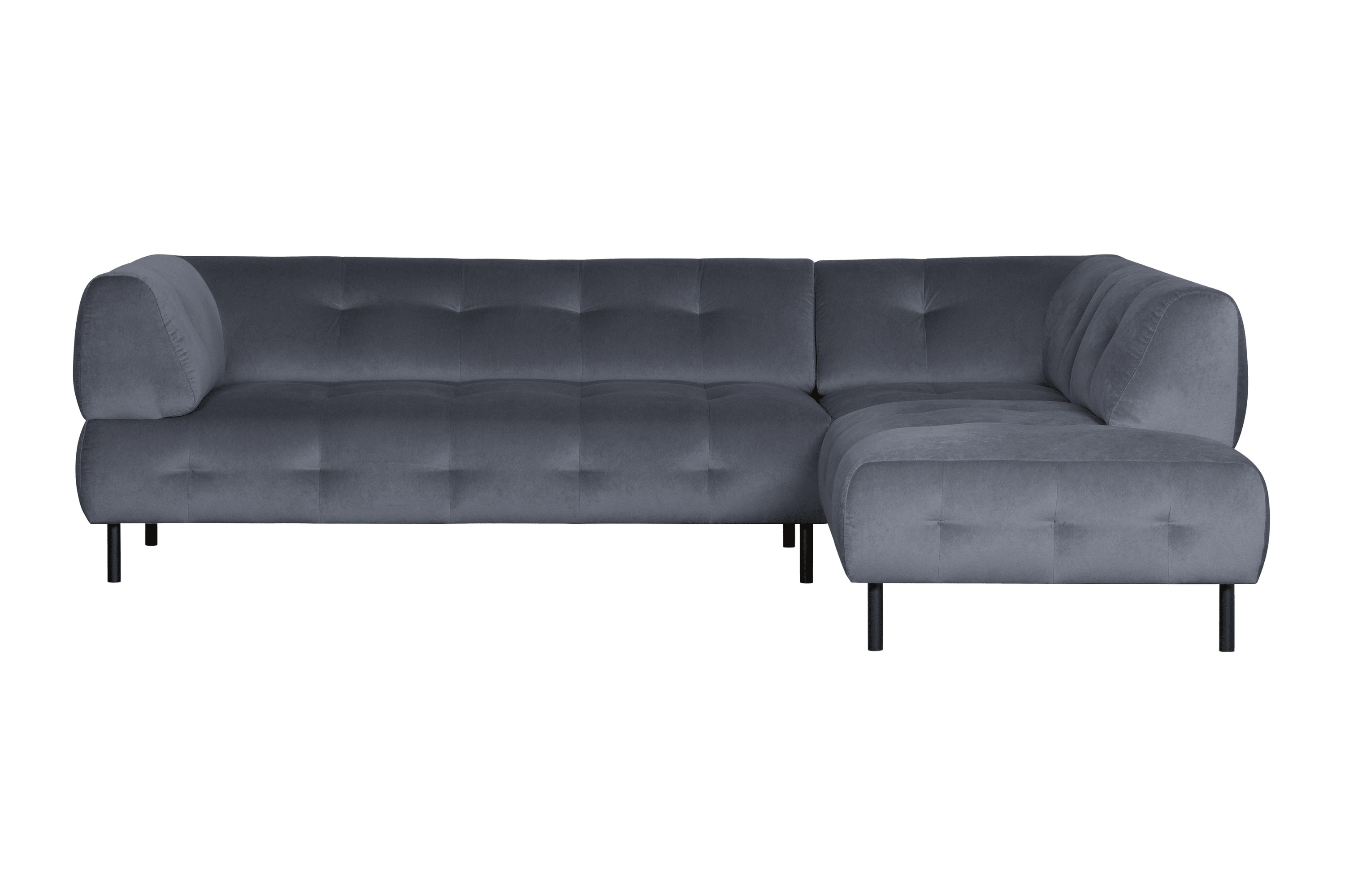 Narożnik prawostronny aksamitny LLOYD antracytowy Woood Exclusive Eye on Design