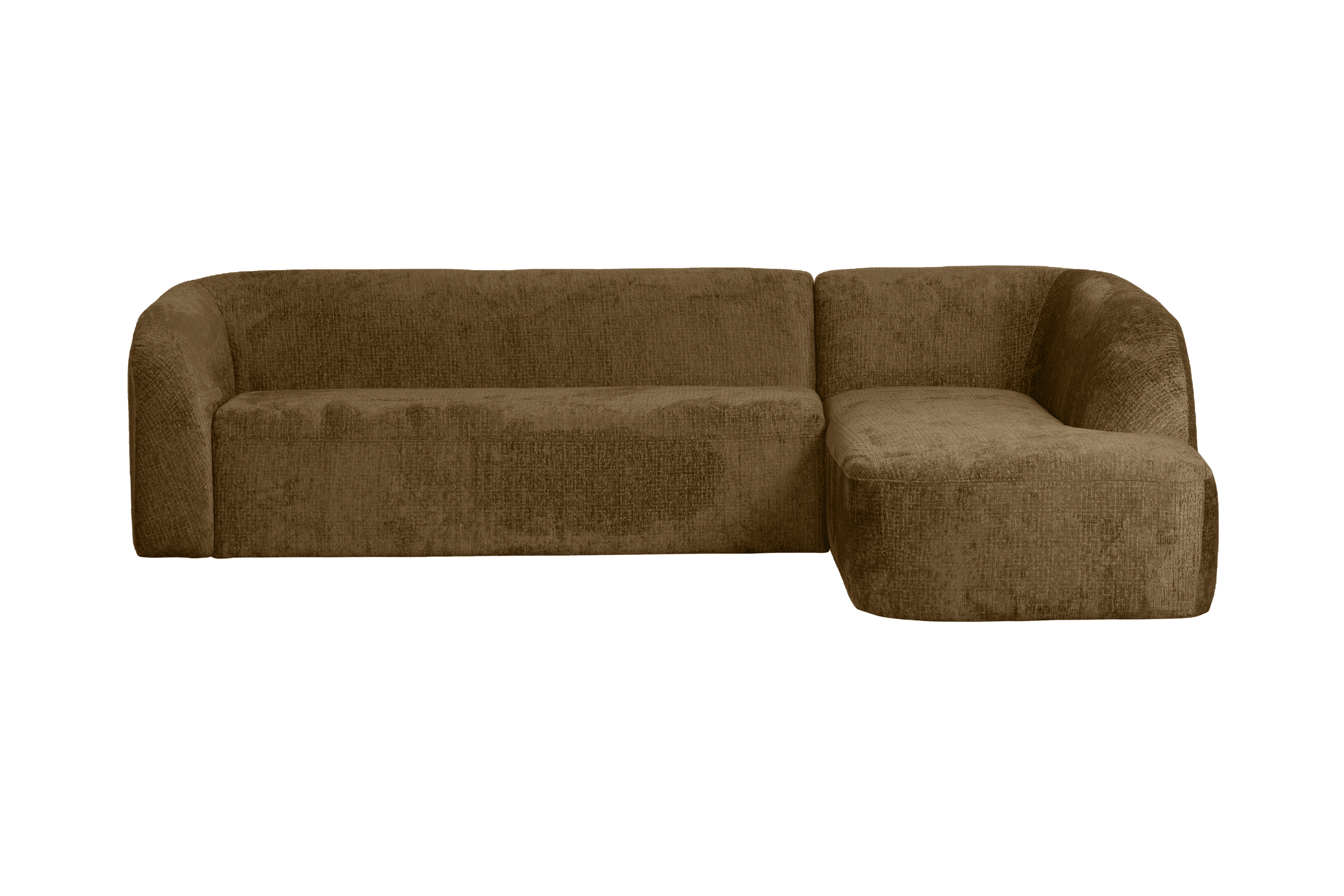 Narożnik prawostronny aksamitny SLOPING brązowy Be Pure Eye on Design