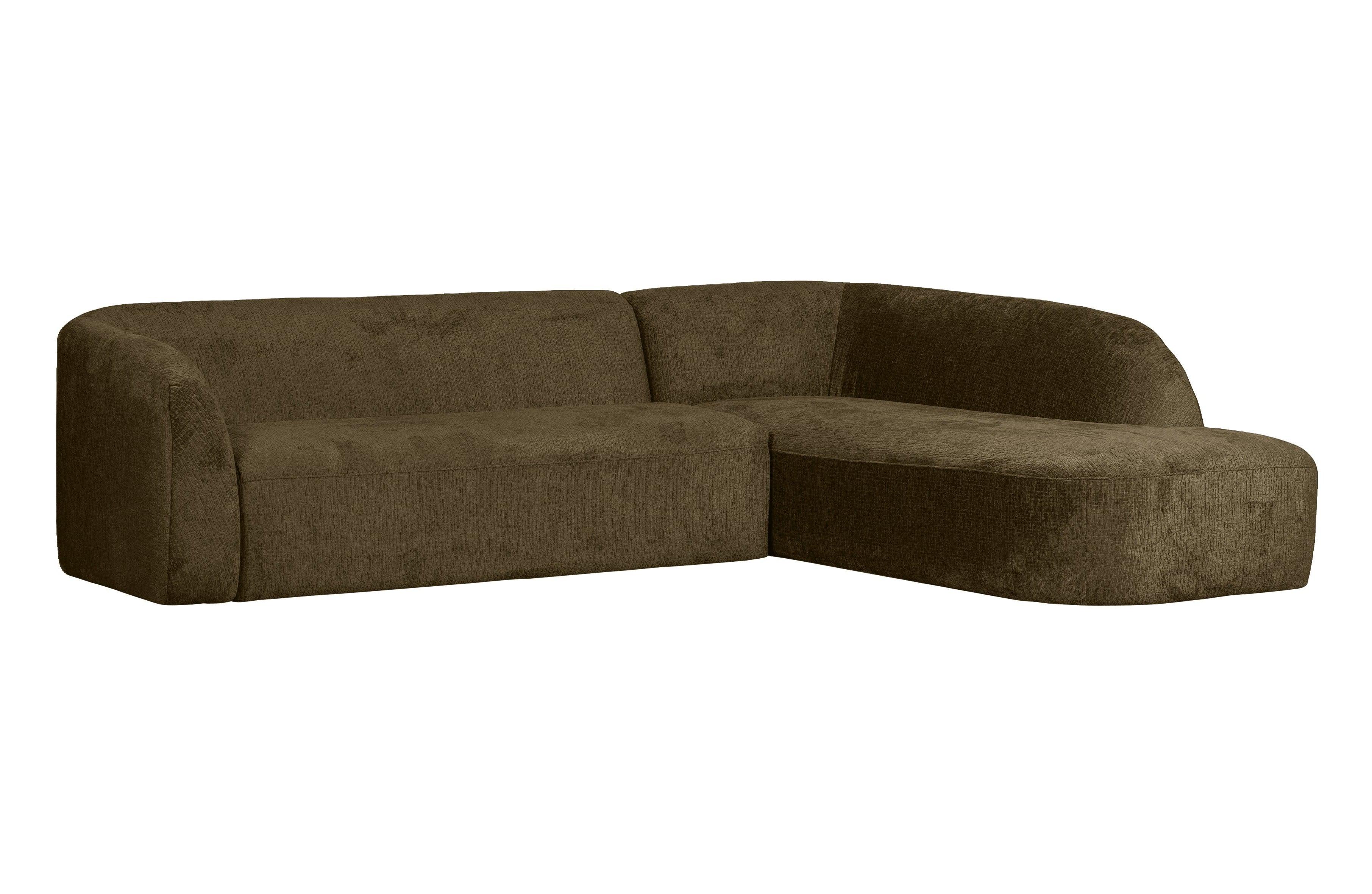 Narożnik prawostronny aksamitny SLOPING ciemnozielony Be Pure Eye on Design