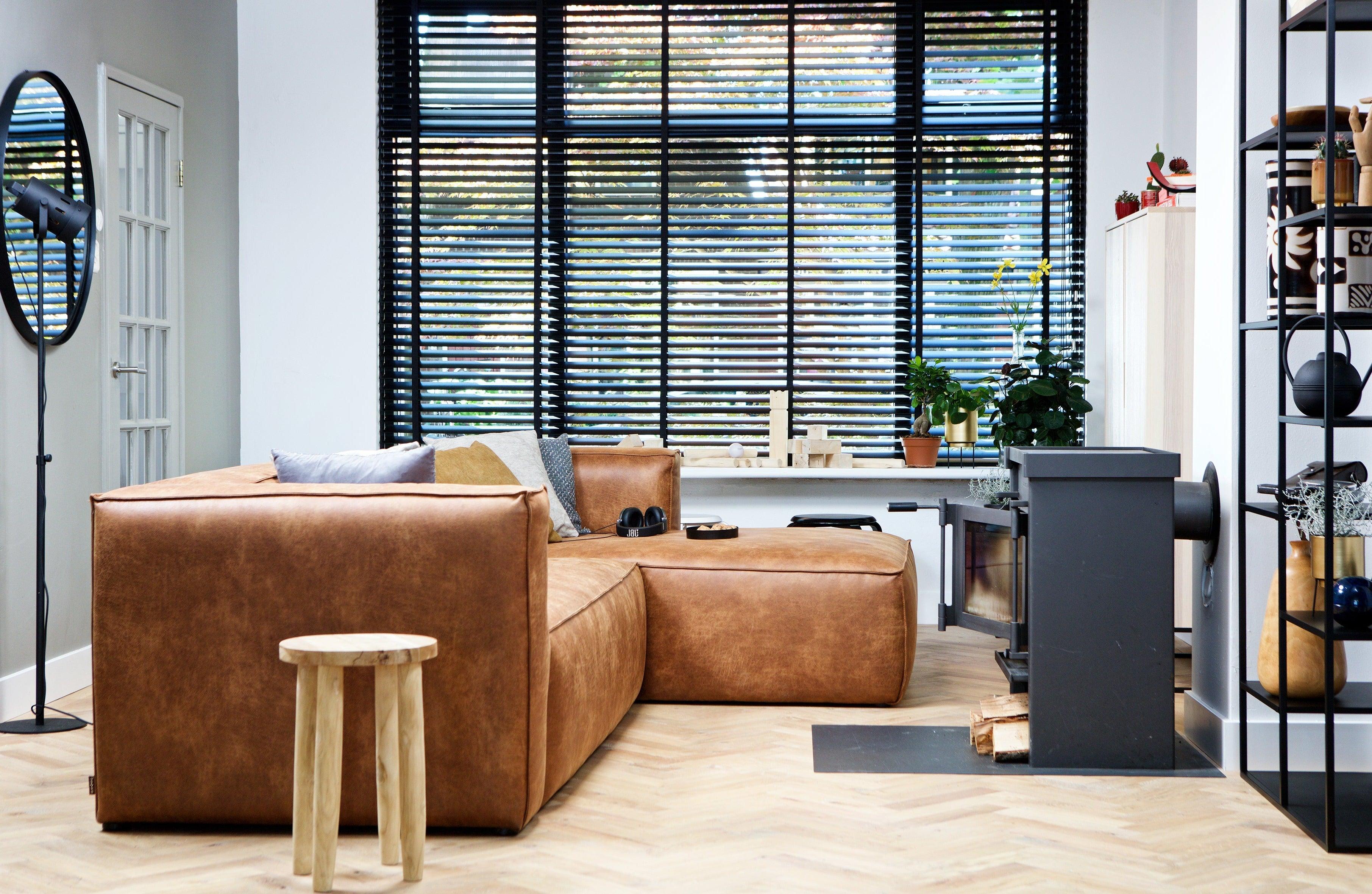 Narożnik prawostronny BEAN koniakowa ekoskóra Woood Eye on Design