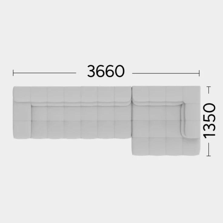 Narożnik prawostronny CHLOE Rosanero 366x135 cm Grupa 0 Eye on Design