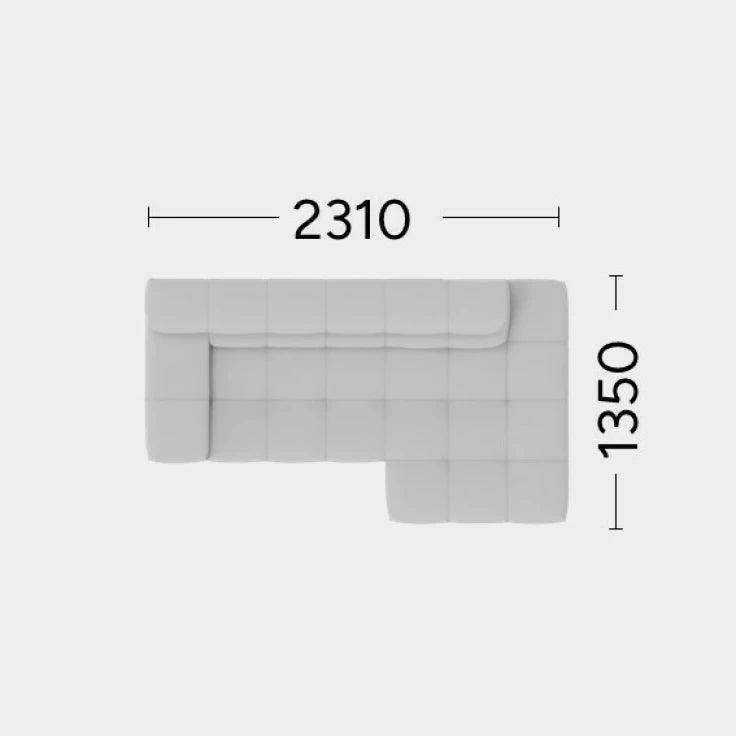 Narożnik prawostronny CHLOE Rosanero 231x135 cm Grupa 0 Eye on Design
