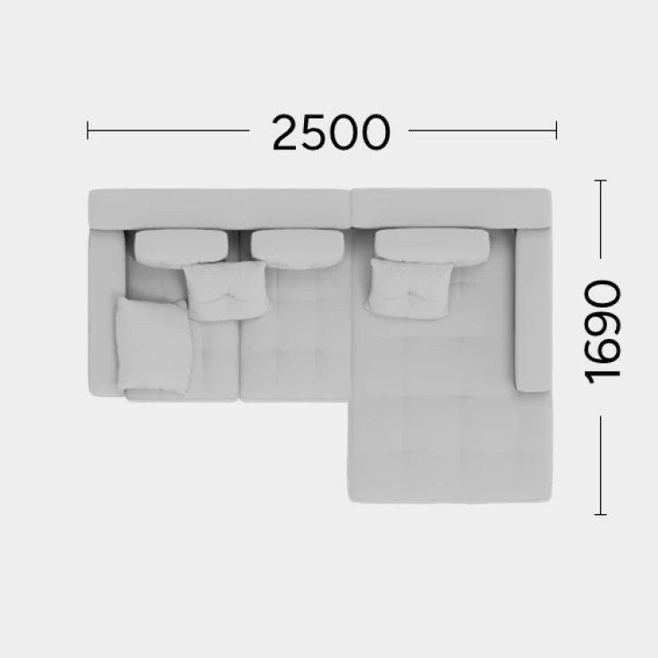 Narożnik prawostronny FLABBY Rosanero 250x169 cm Grupa 0 Eye on Design