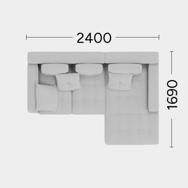 Narożnik prawostronny FLABBY Rosanero 240x169 cm Grupa 0 Eye on Design