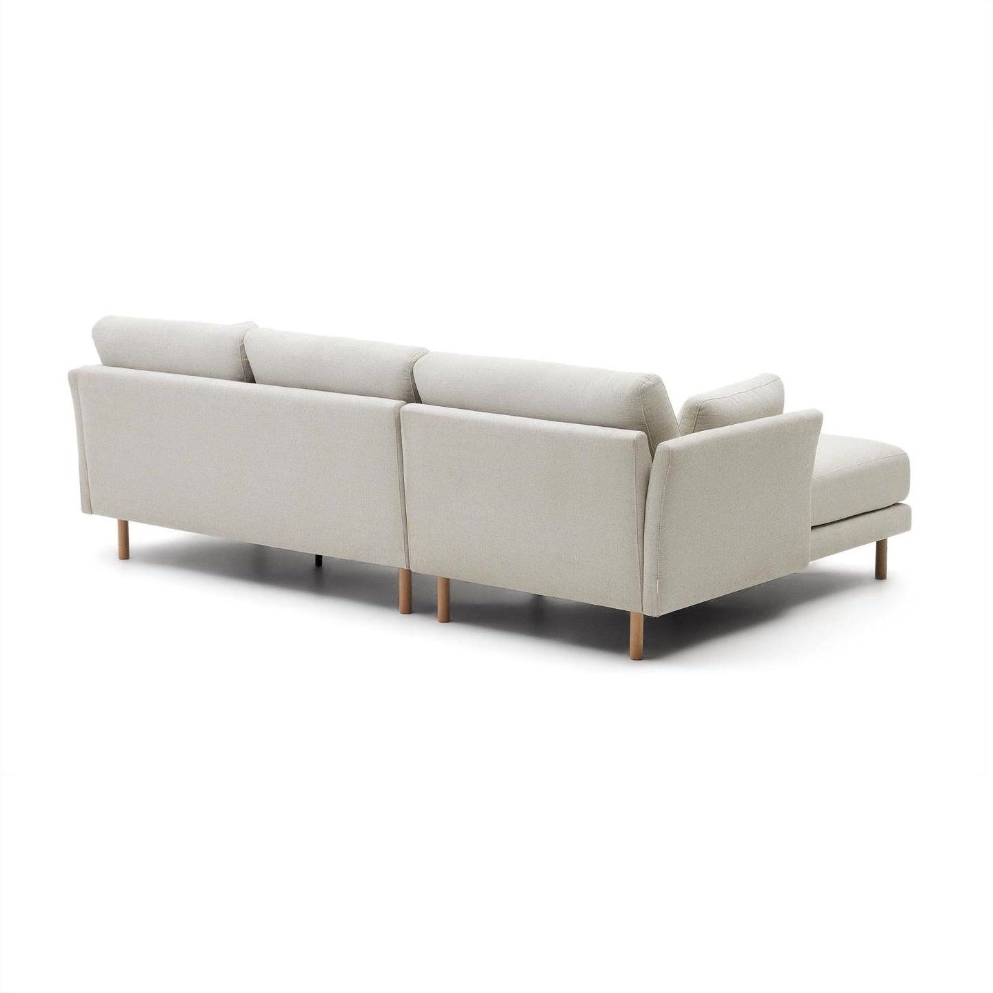 Narożnik prawostronny GILMA perłowy z drewnianą podstawą La Forma Eye on Design