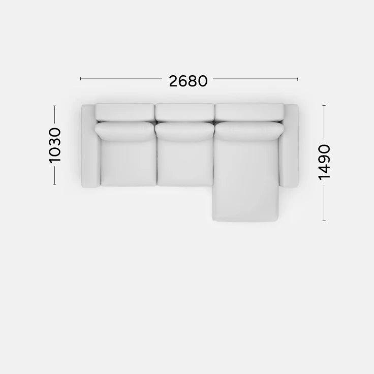 Narożnik prawostronny LENA Rosanero 268x103x149 cm Grupa 0 Eye on Design